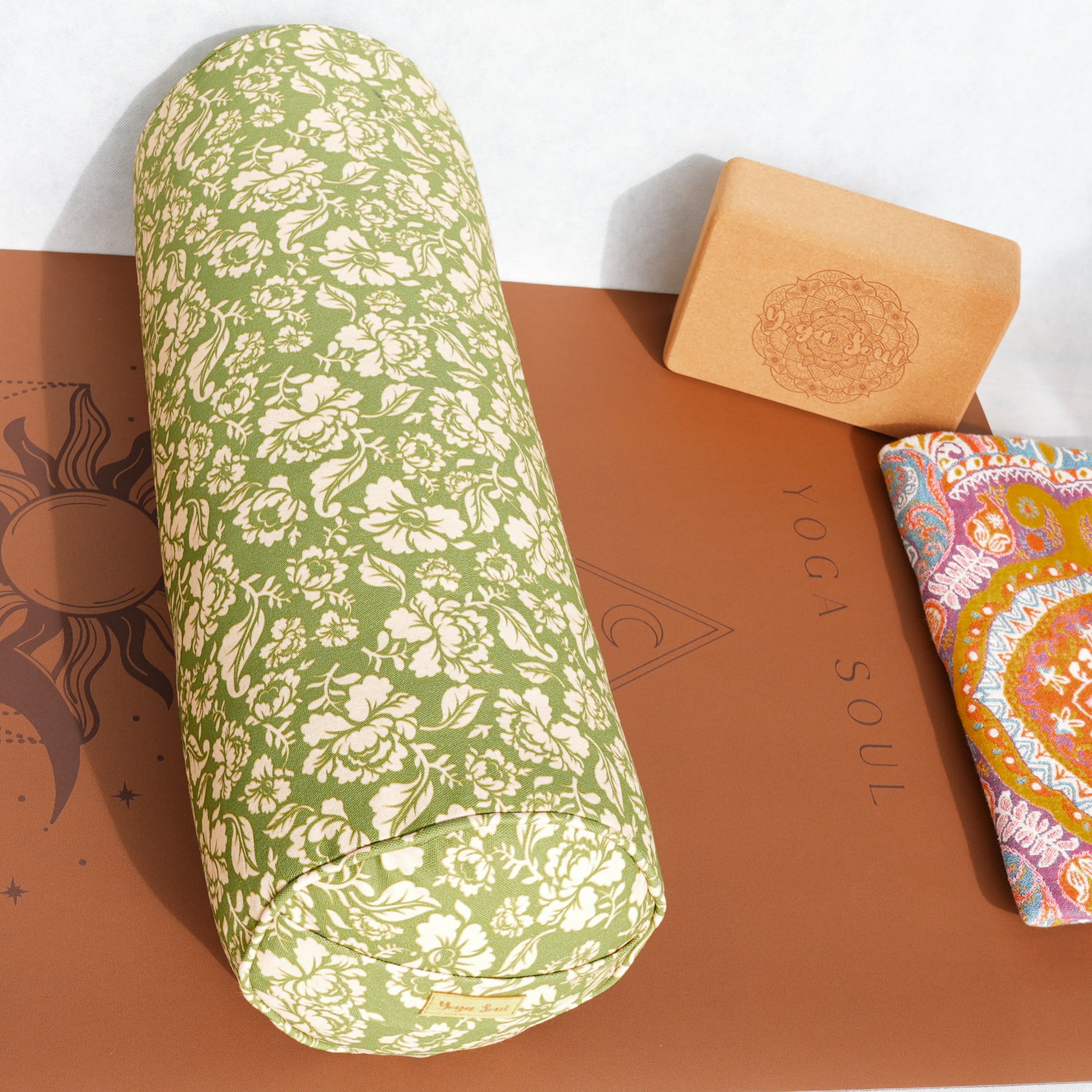 Round Yoga Bolster | Ananda Rose | Olive