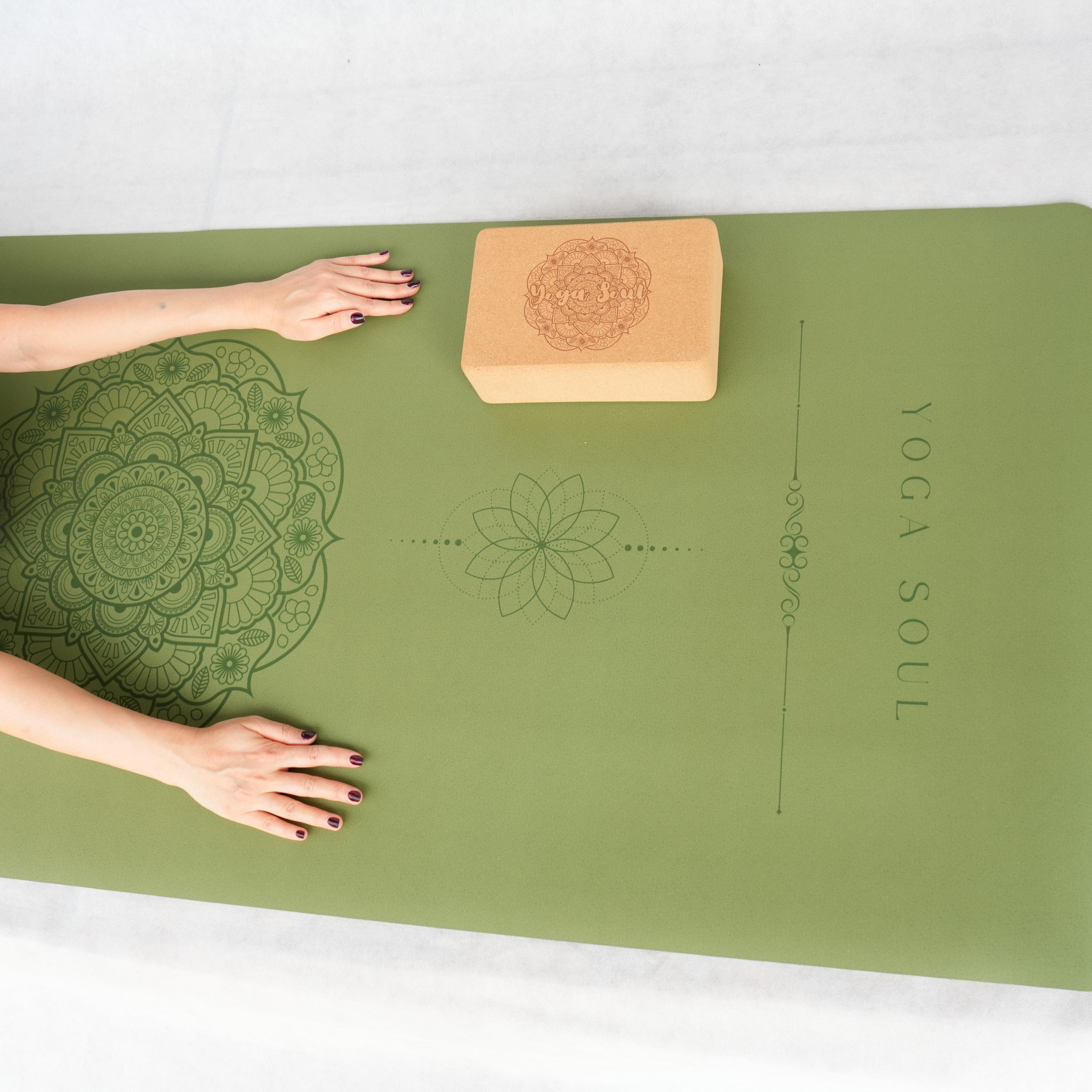 PowerPro Yoga Mat | Olive Mandala