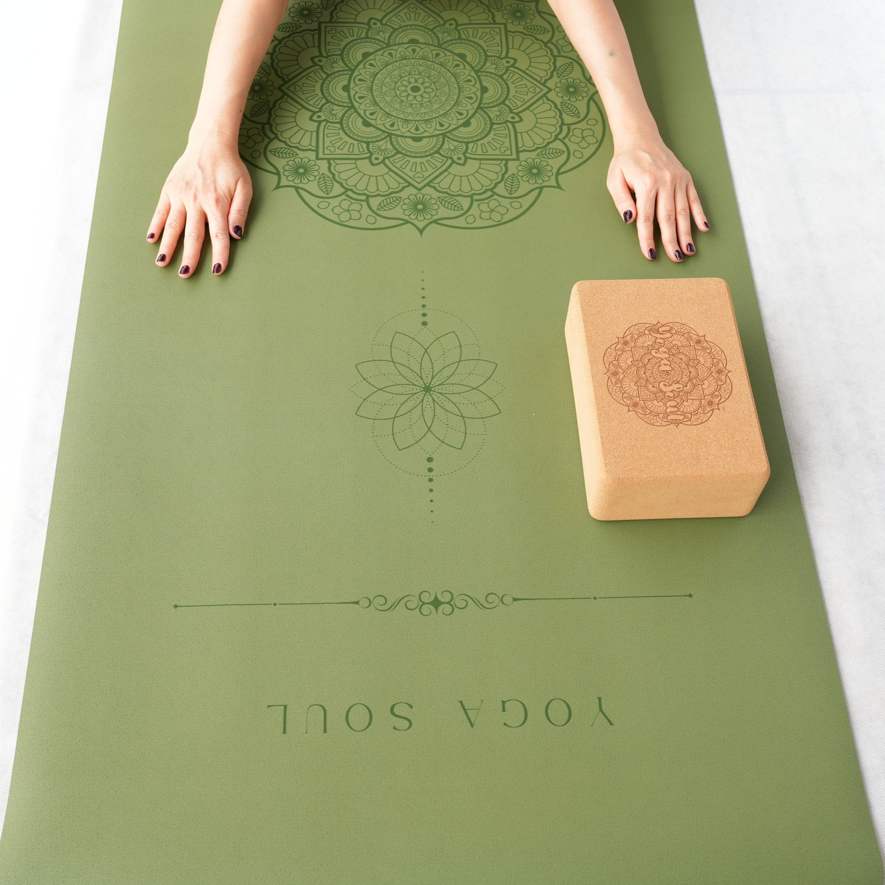 PowerPro Yoga Mat | Olive Mandala
