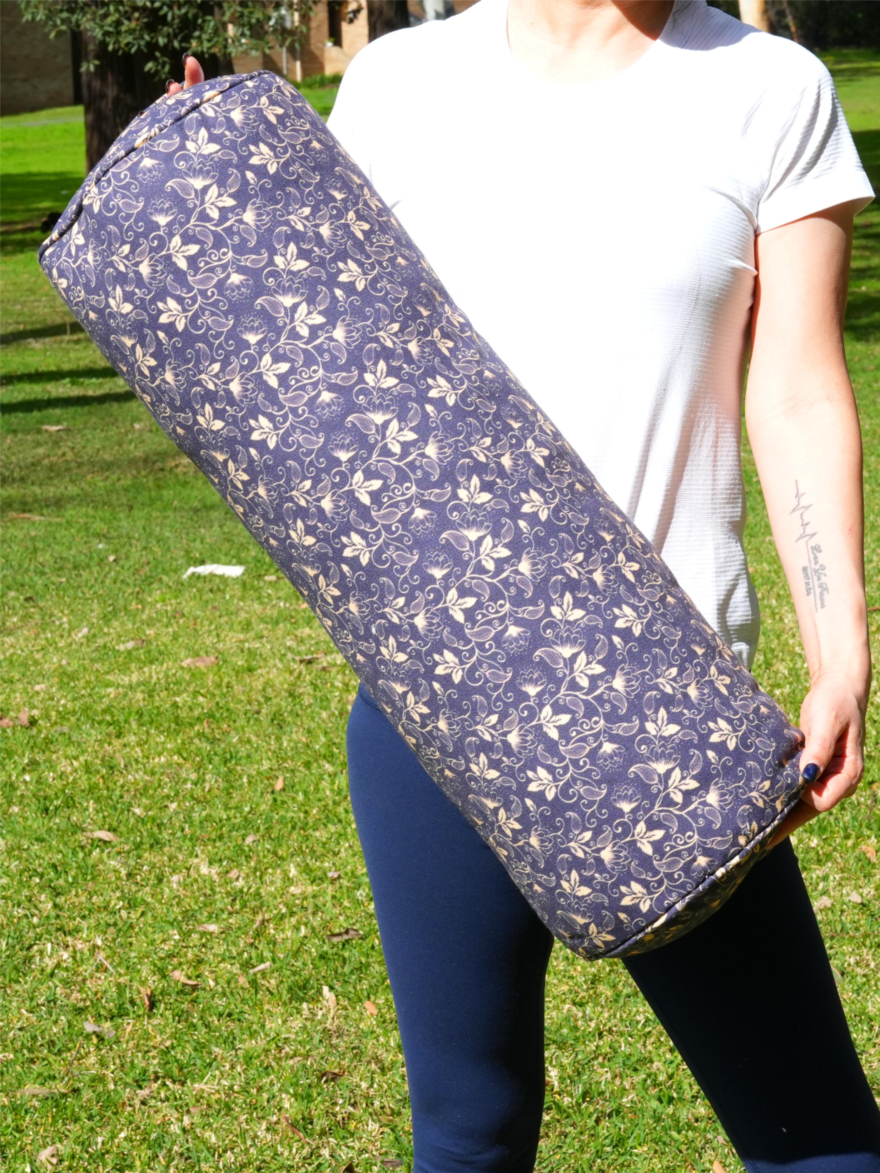 Round Yoga Bolster | Water Lily | Purple Blue