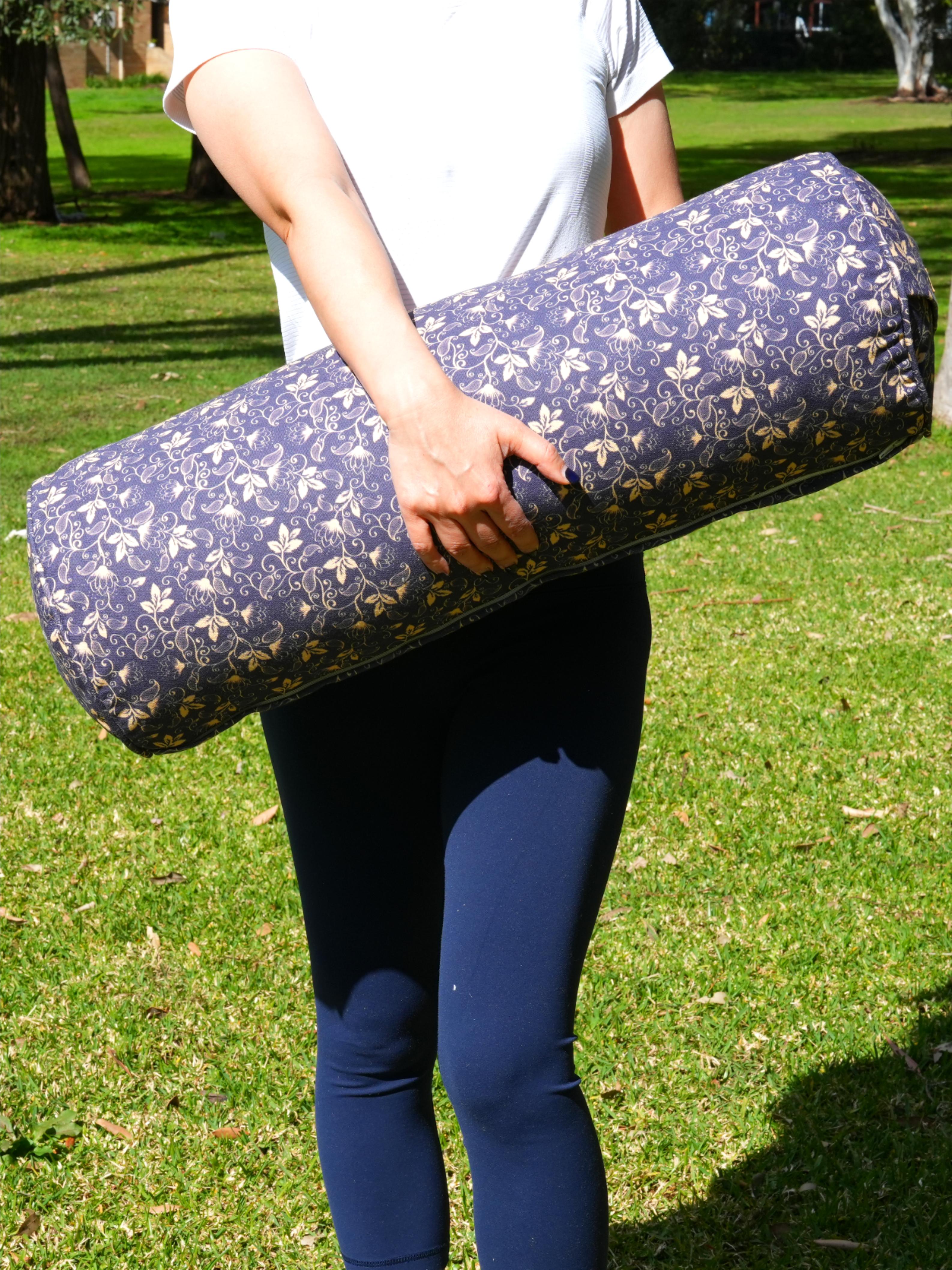 Round Yoga Bolster | Water Lily | Purple Blue
