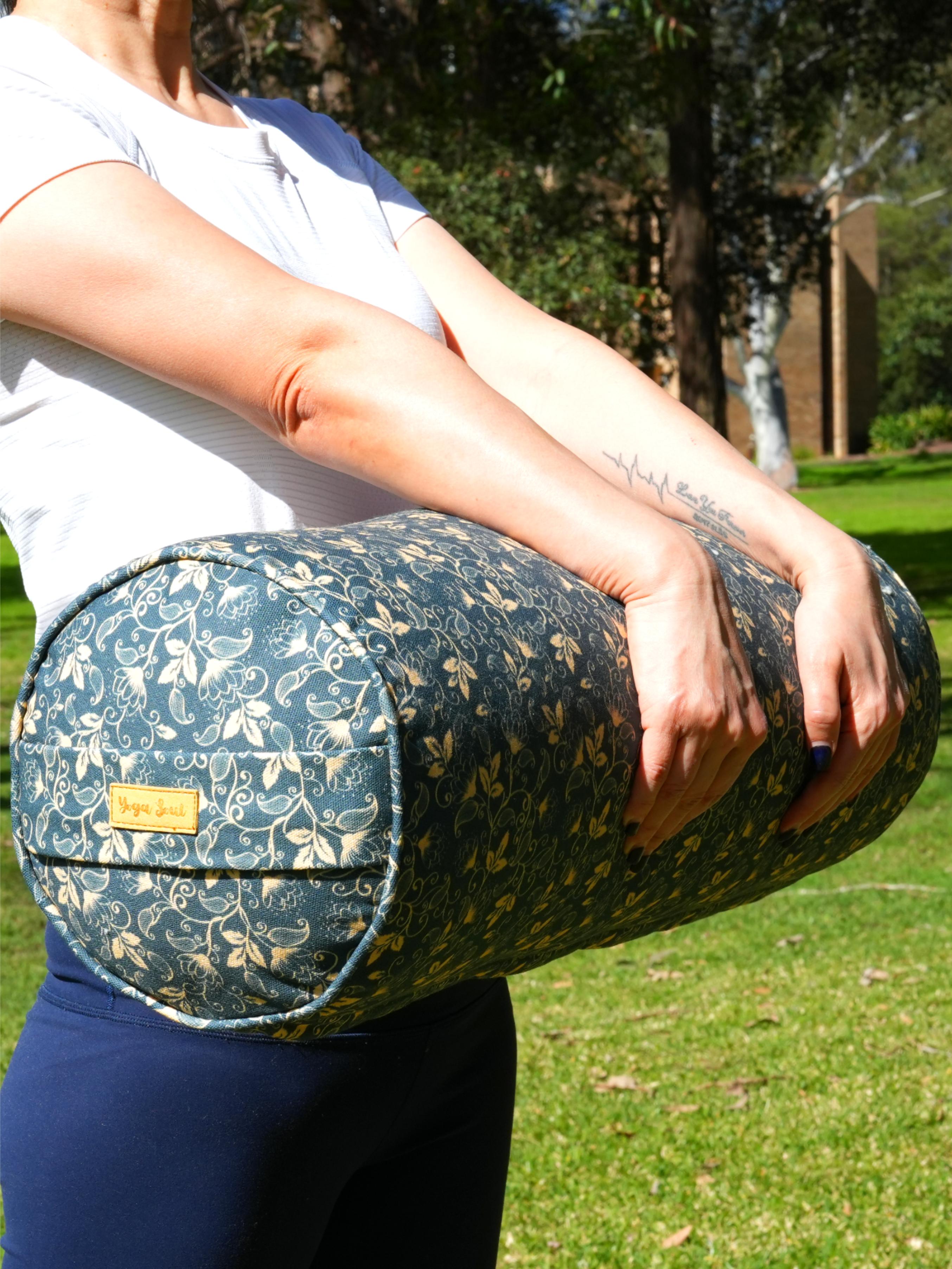 Round Yoga Bolster | Water Lily | Deep Ocean