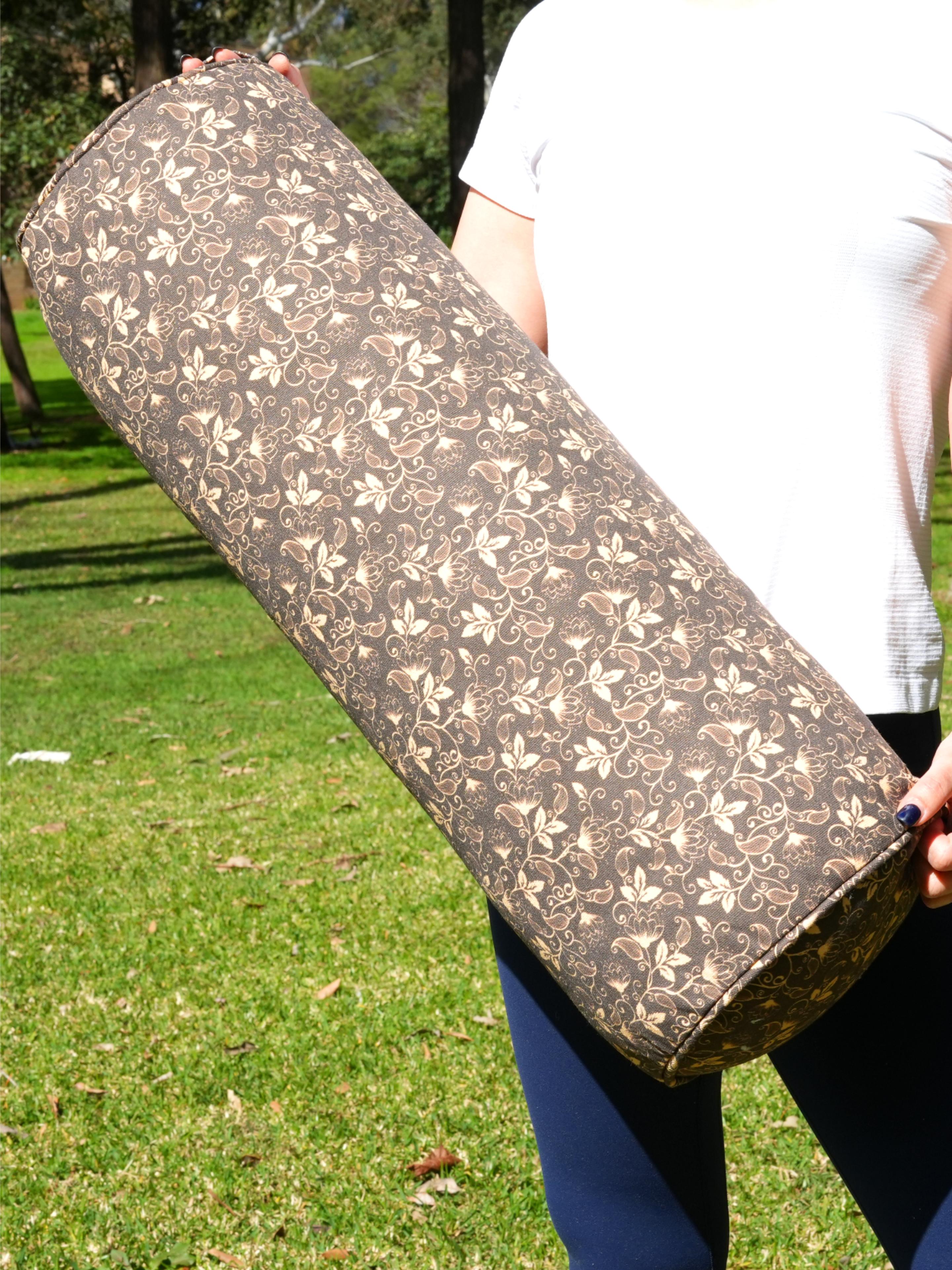 Round Yoga Bolster | Water Lily | Coffee