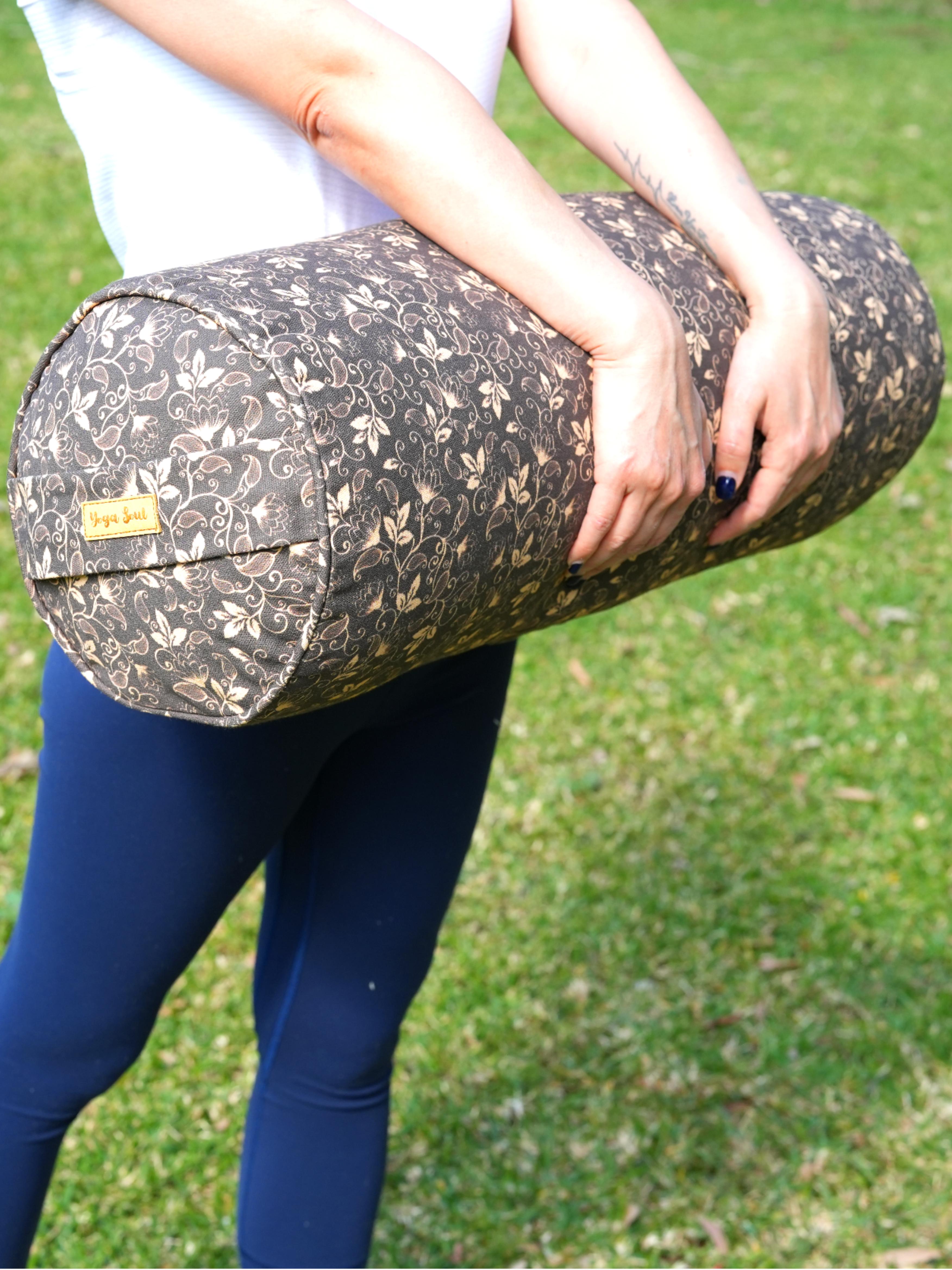 Round Yoga Bolster | Water Lily | Coffee