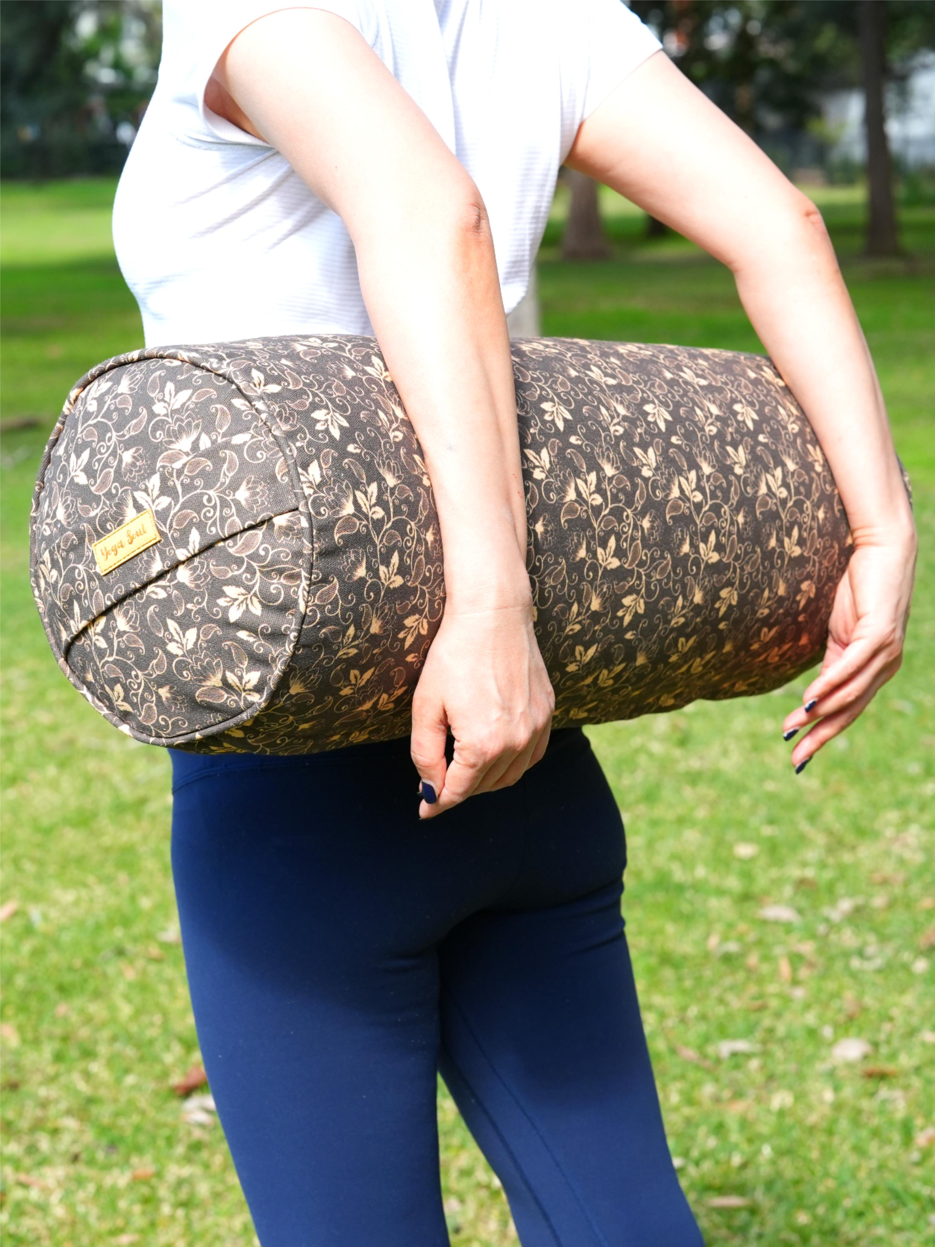 Round Yoga Bolster | Water Lily | Coffee