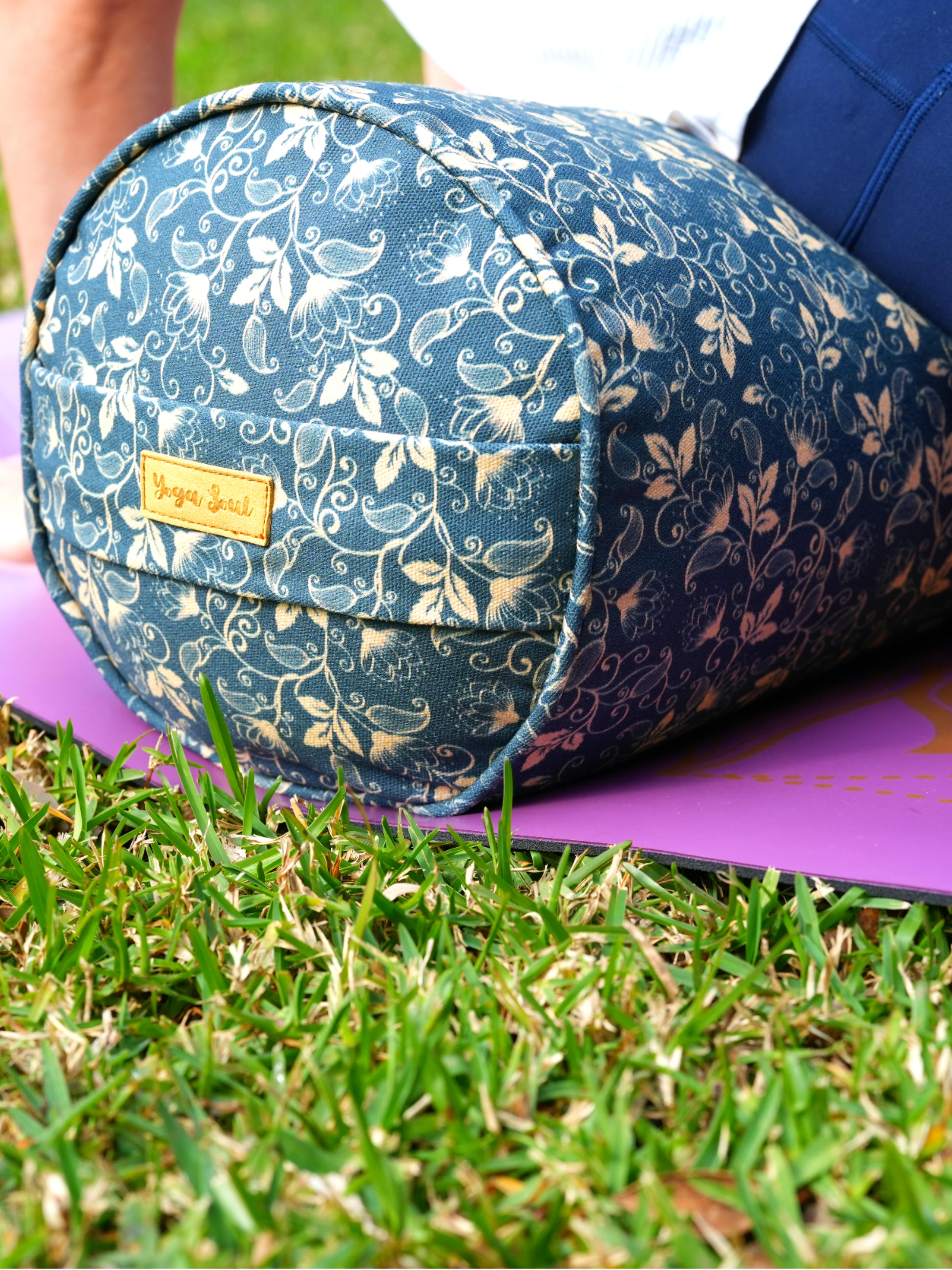 Round Yoga Bolster | Water Lily | Deep Ocean
