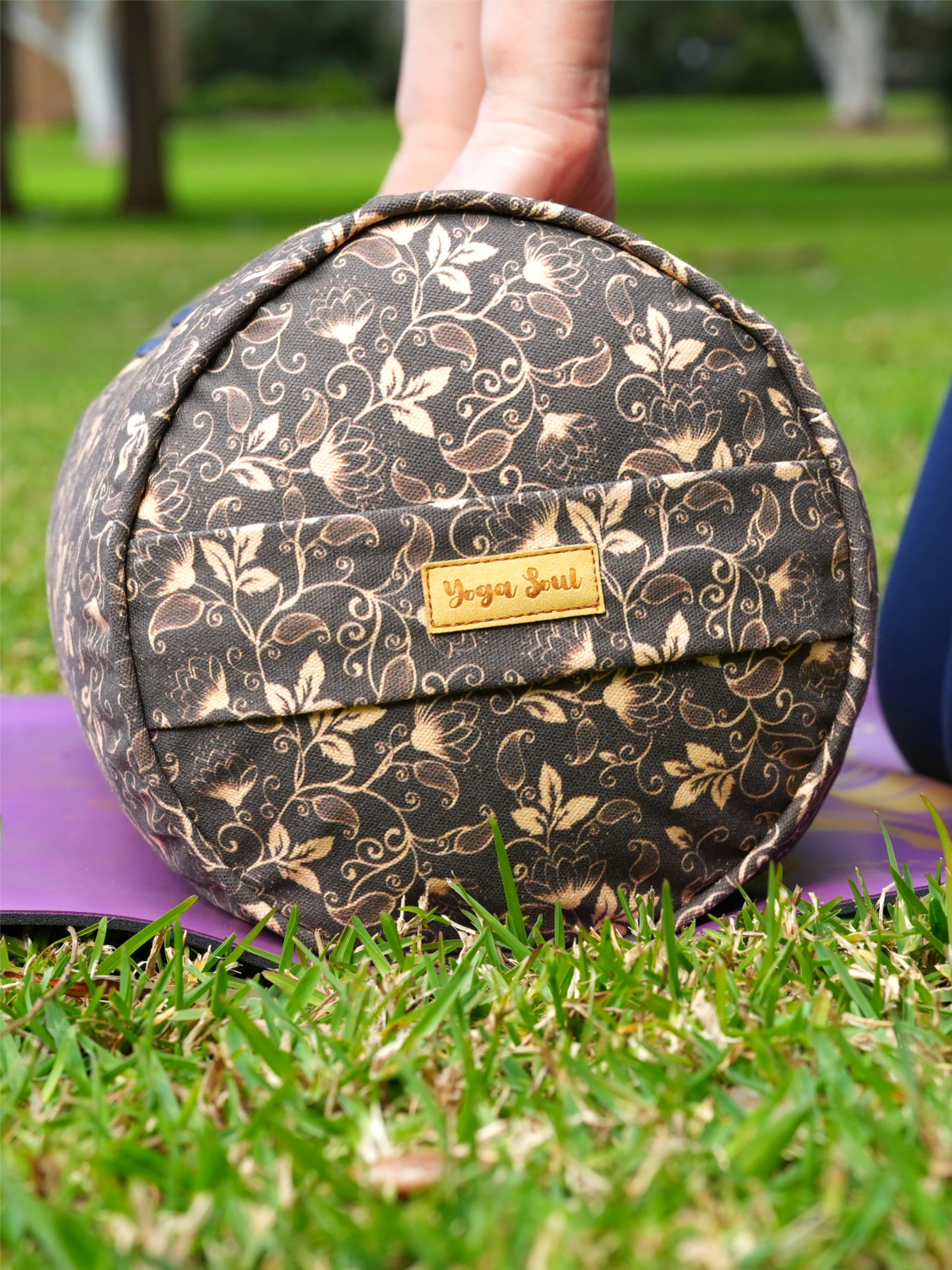 Round Yoga Bolster | Water Lily | Coffee