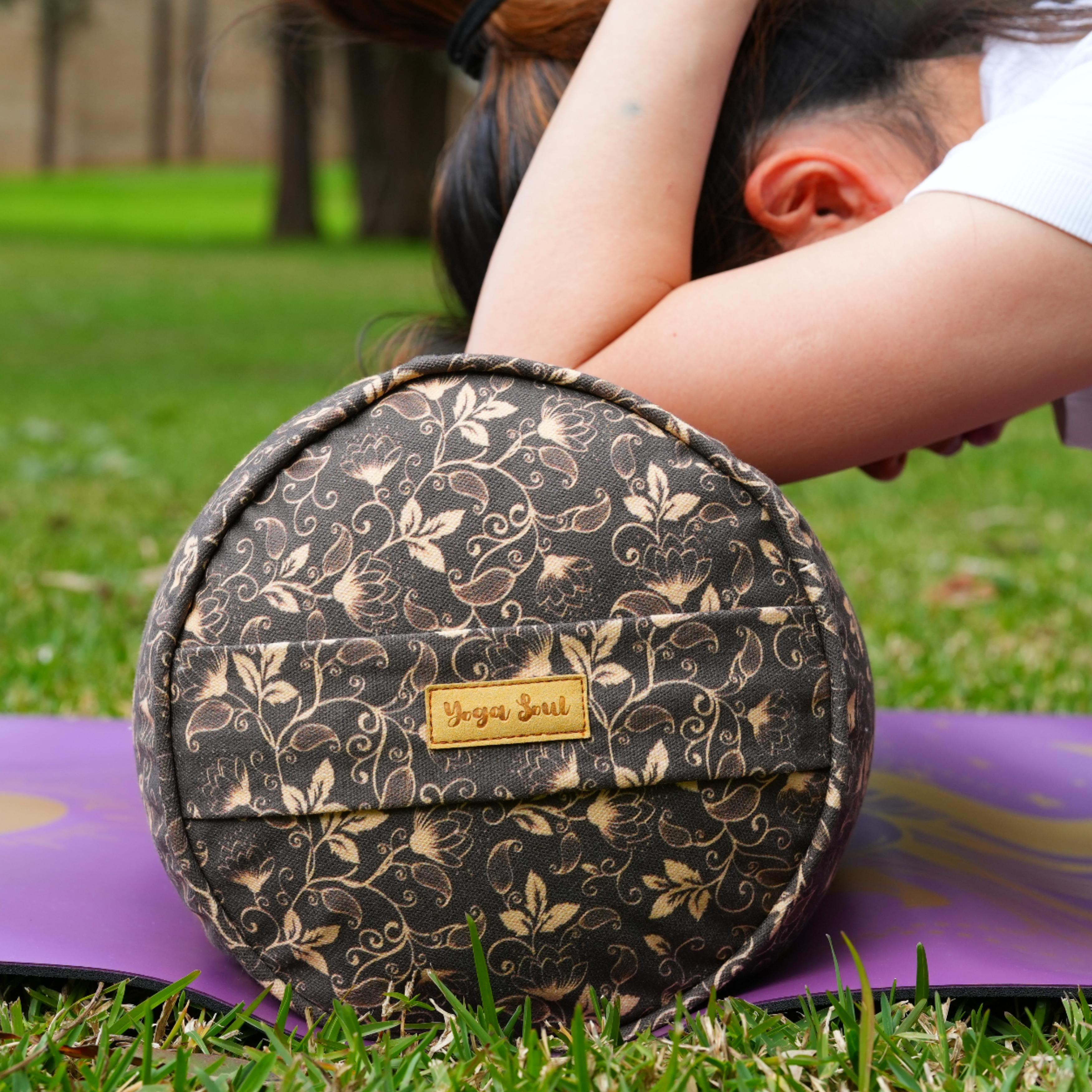 Round Yoga Bolster | Lotus | Coffee
