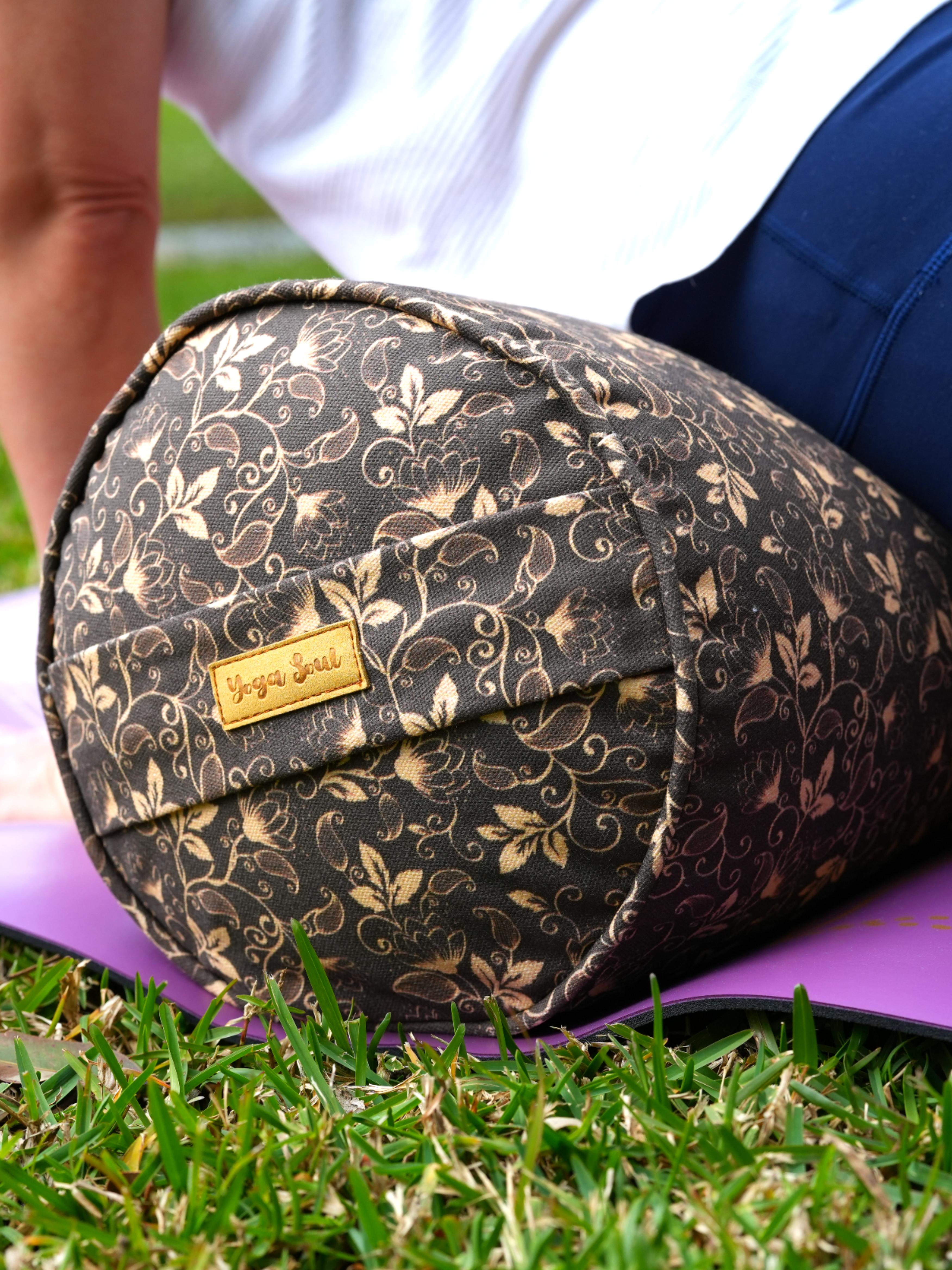 Round Yoga Bolster | Water Lily | Coffee