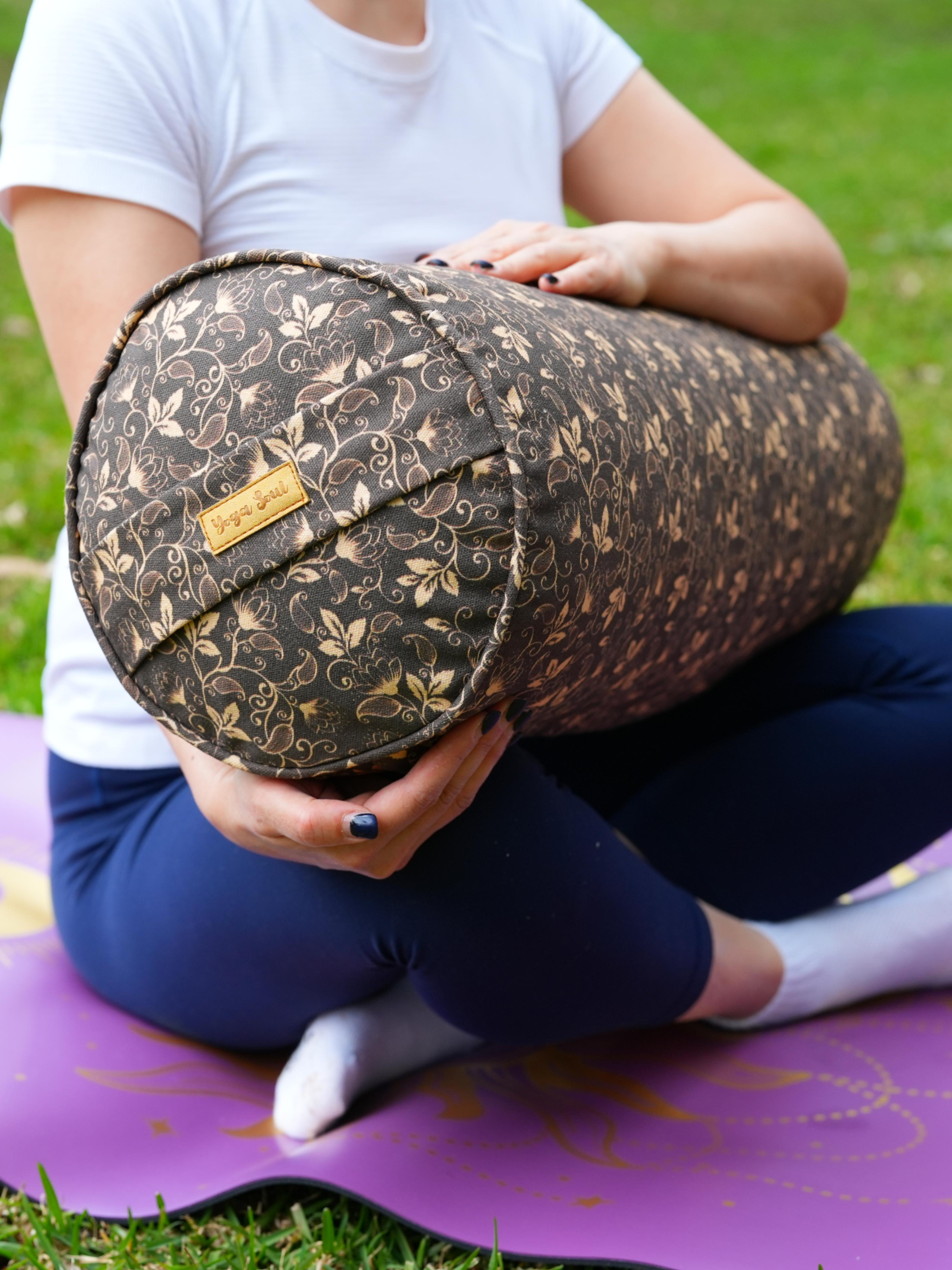Round Yoga Bolster | Water Lily | Coffee