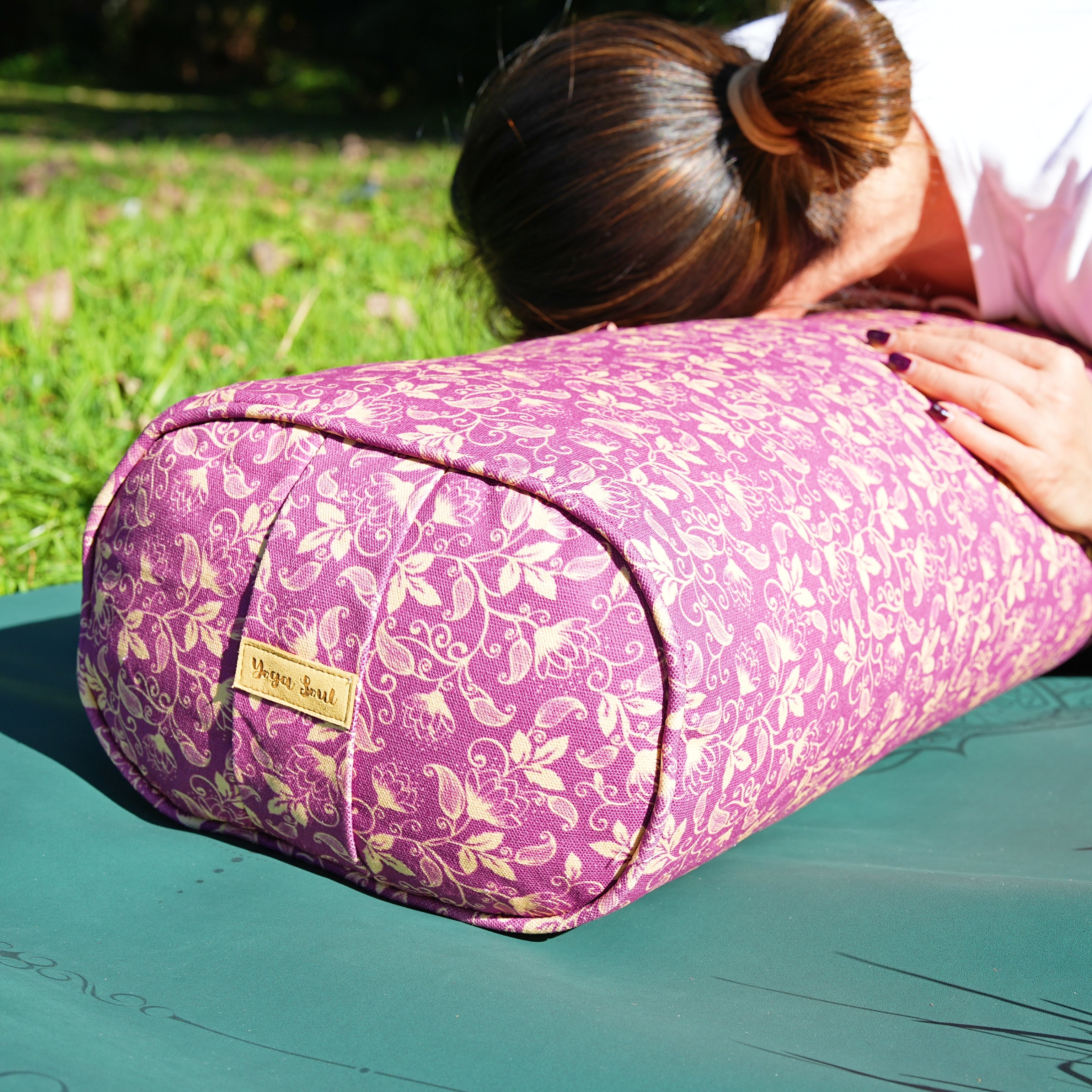 Oval Yoga Bolster | Shanti Lotus| Amethyst