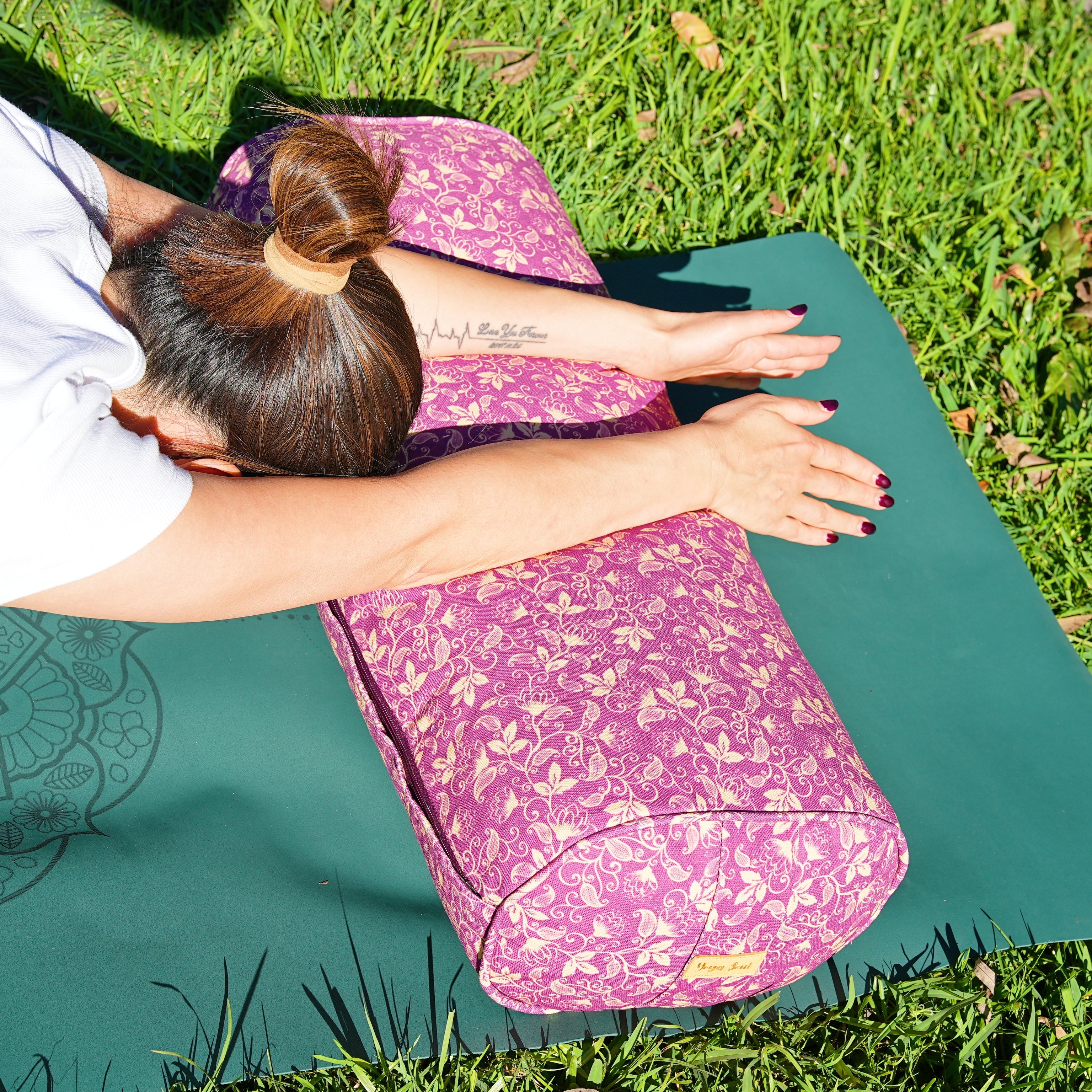 Oval Yoga Bolster | Shanti Lotus| Amethyst