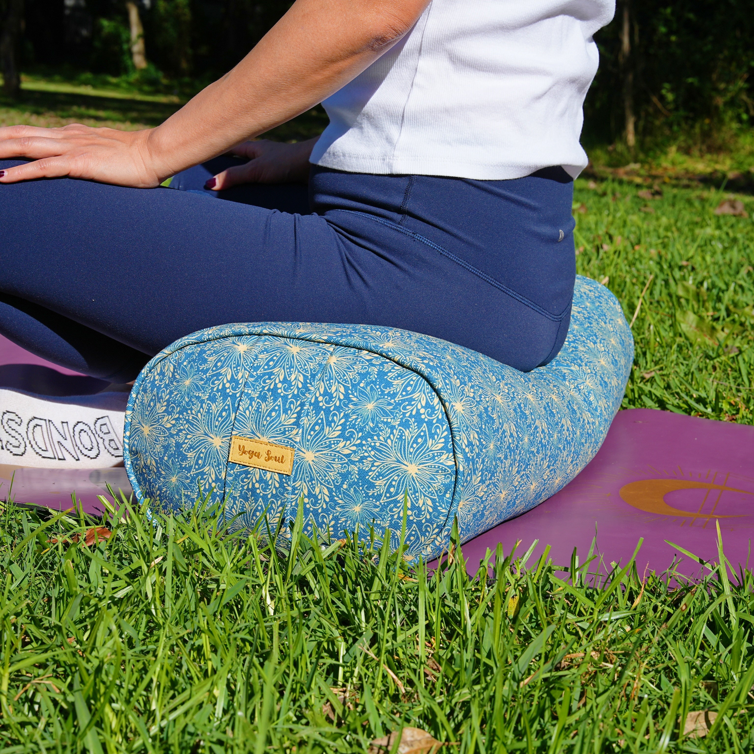 Oval Yoga Bolster | Sattva Lotus | Indigo