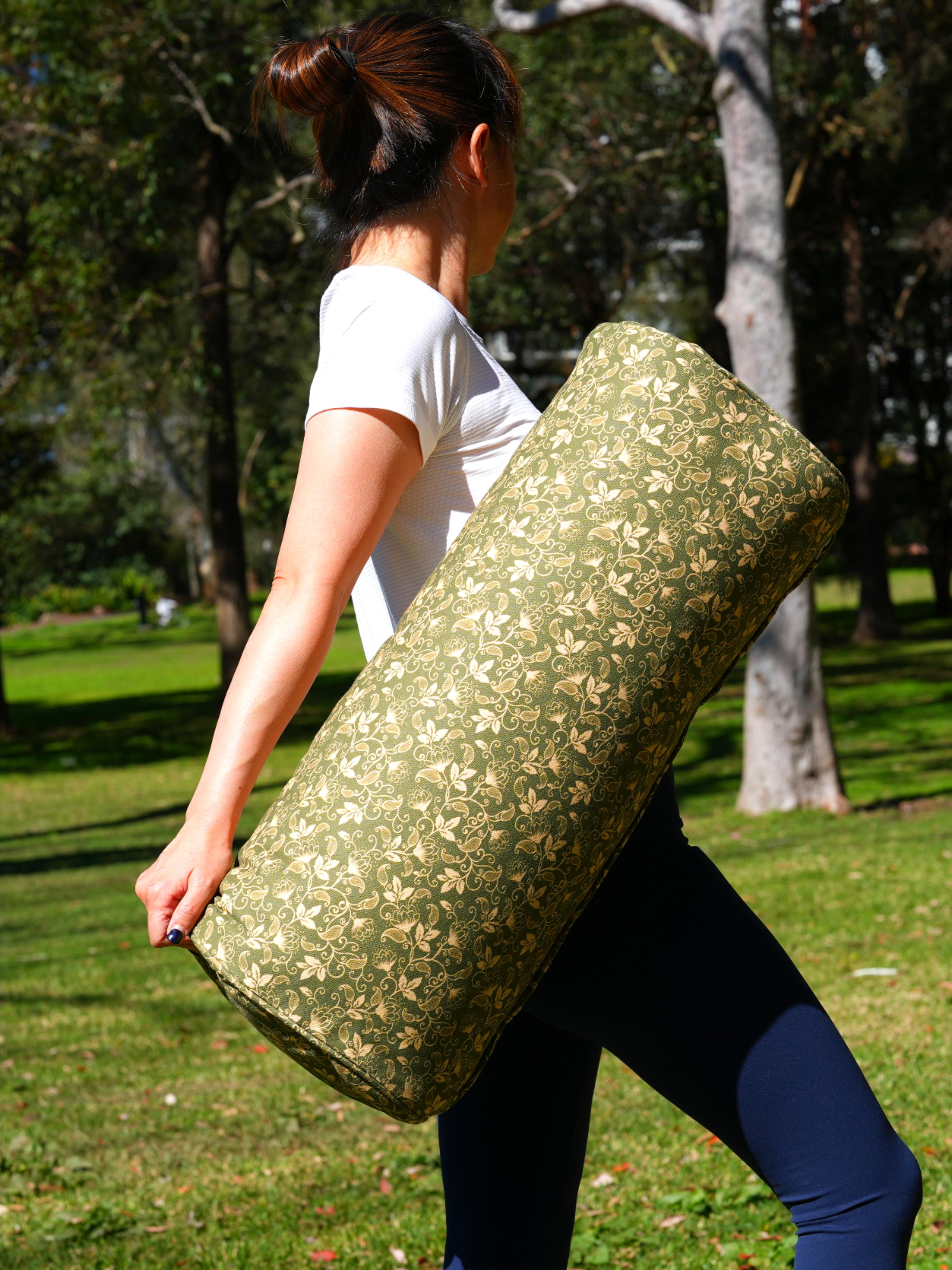 Oval Yoga Bolster | Water Lily| Olive