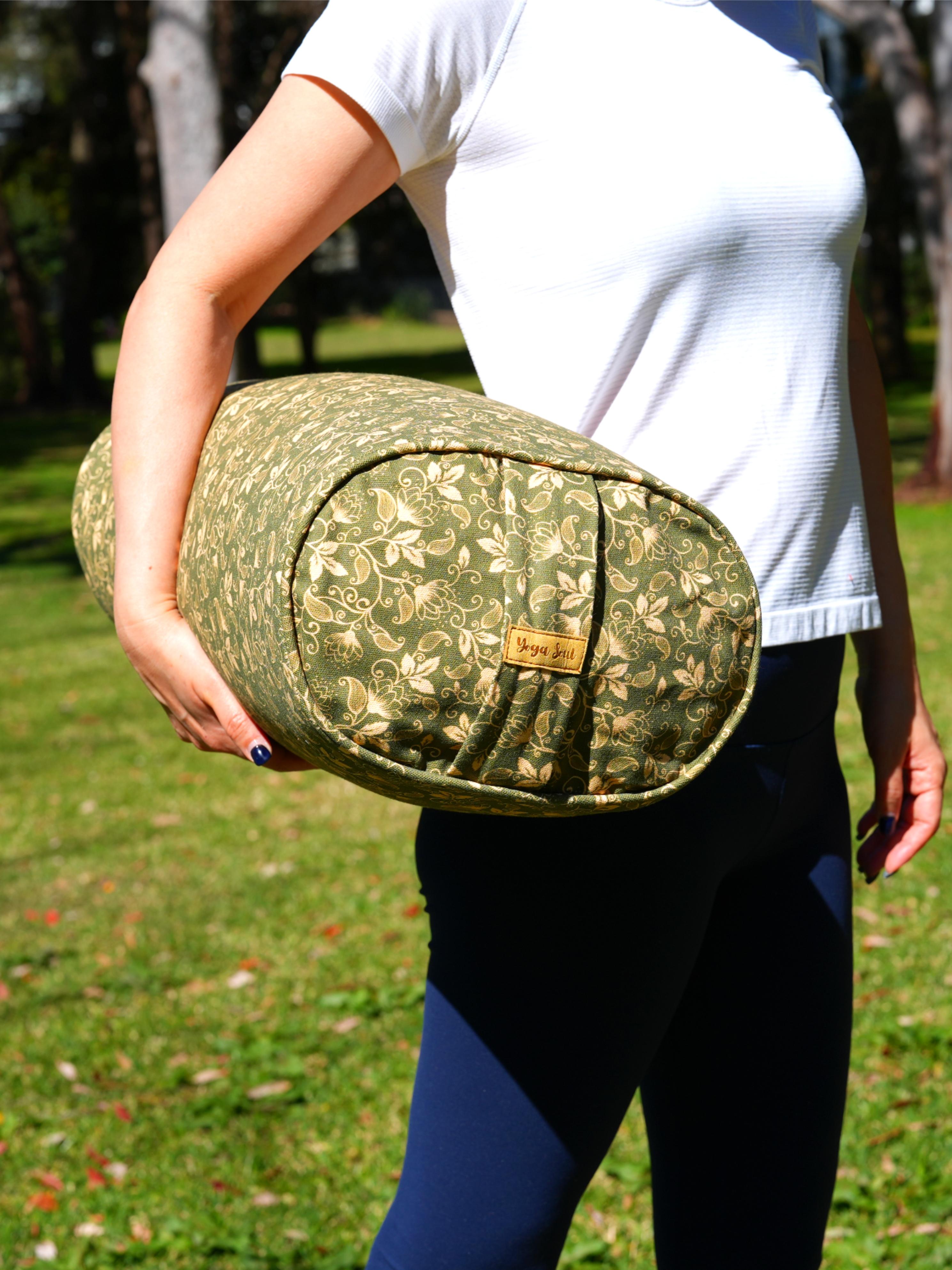Oval Yoga Bolster | Water Lily| Olive