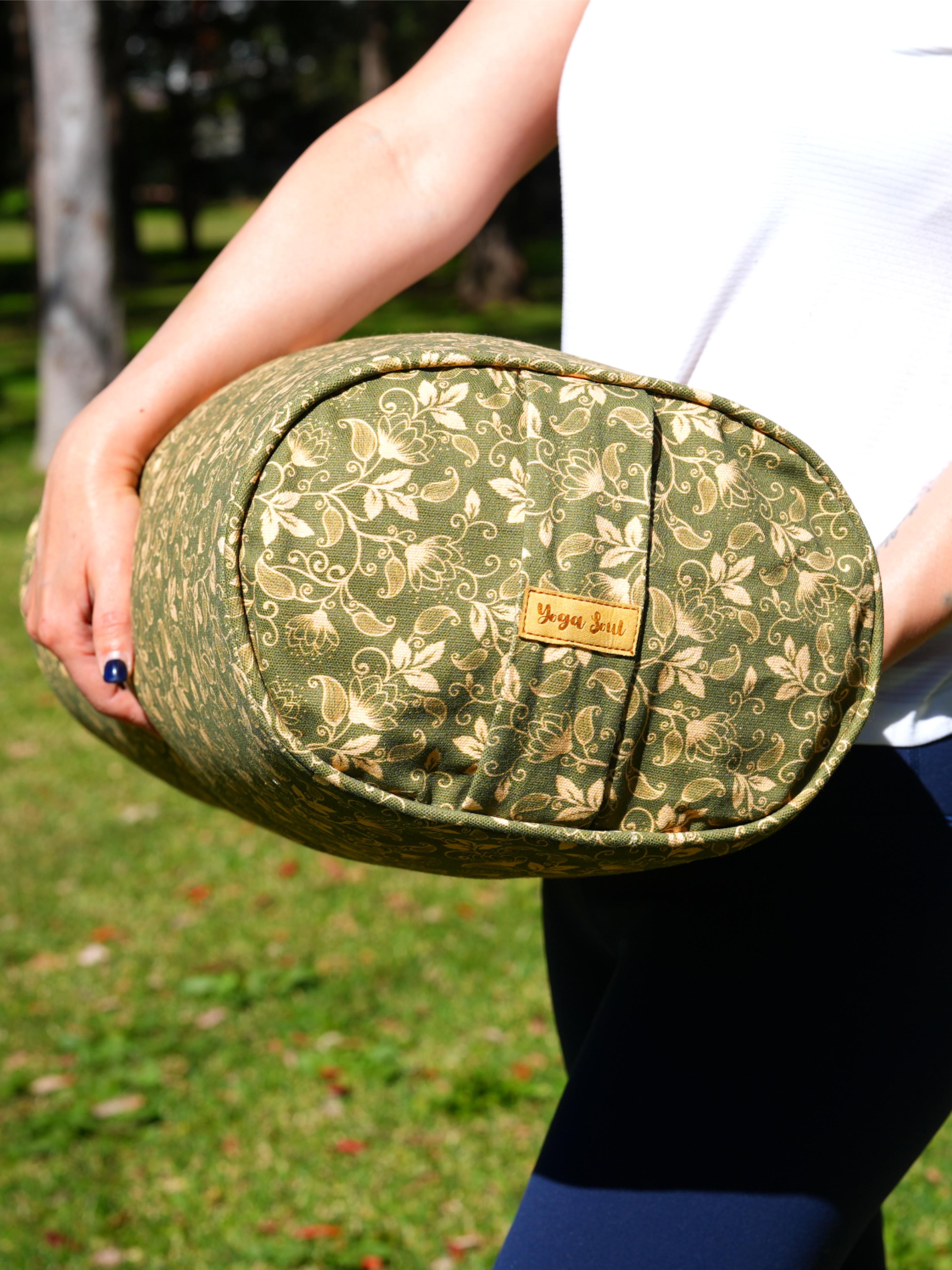 Oval Yoga Bolster | Water Lily| Olive