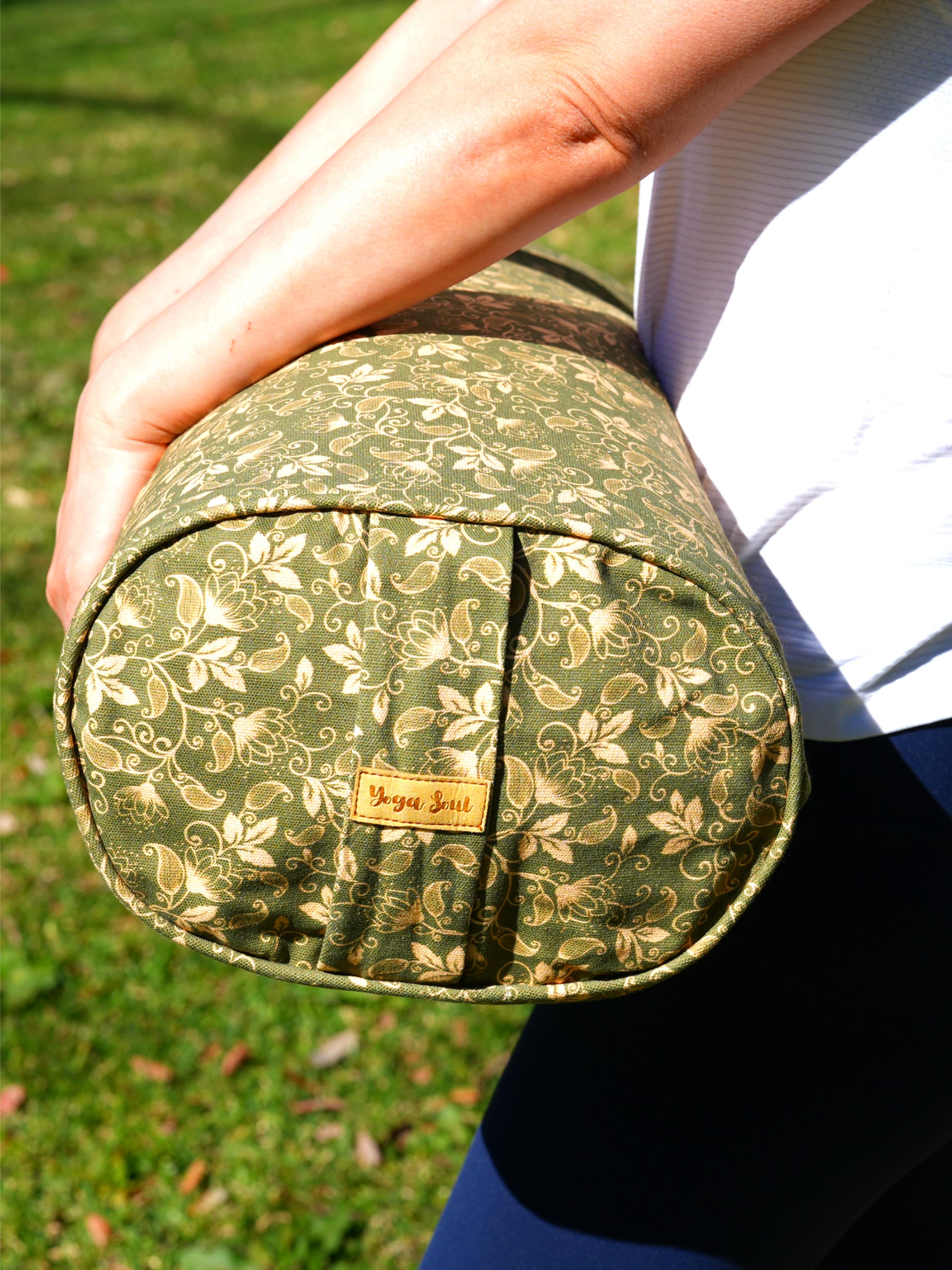 Oval Yoga Bolster | Water Lily| Olive