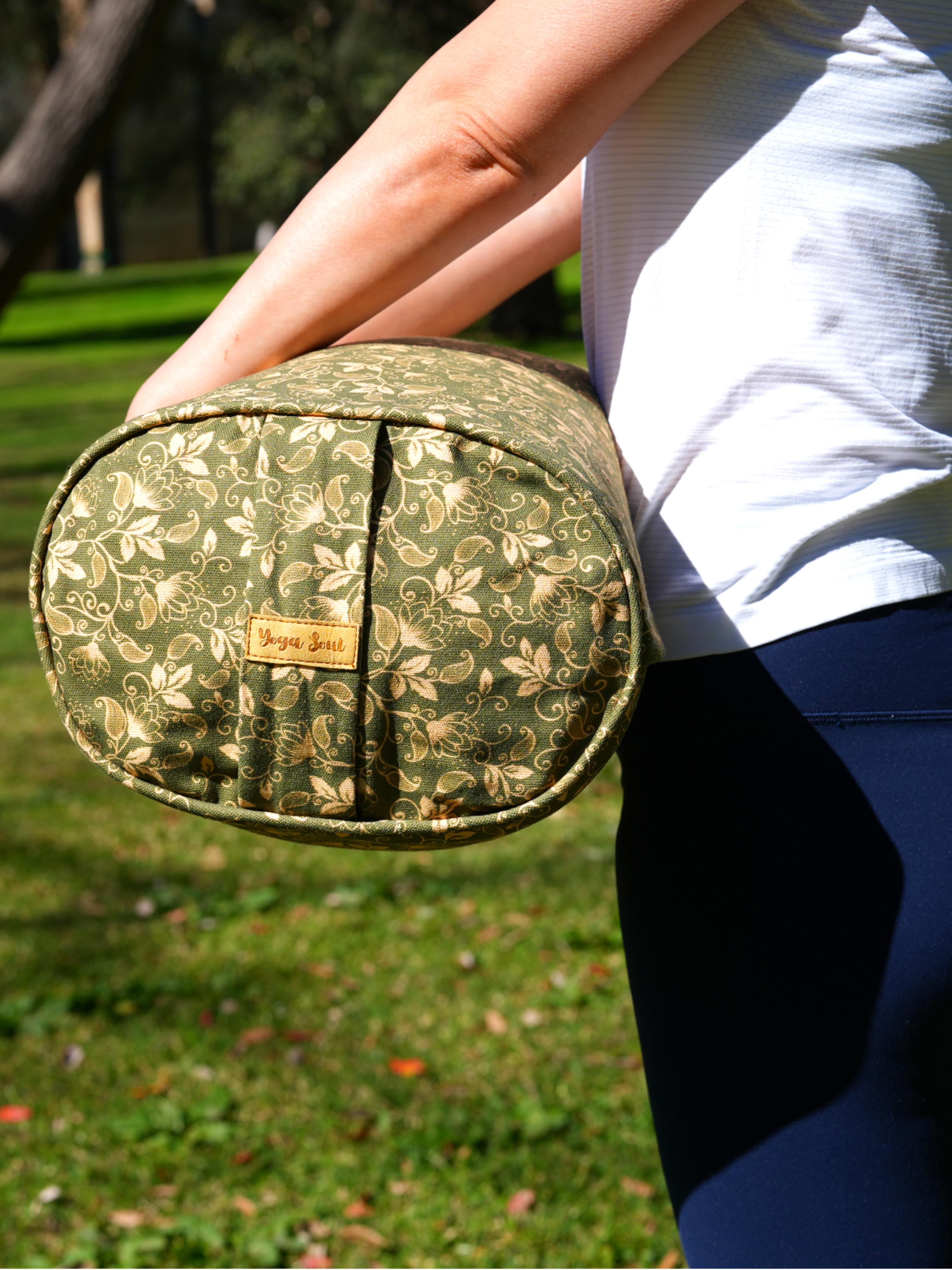 Oval Yoga Bolster | Water Lily| Olive
