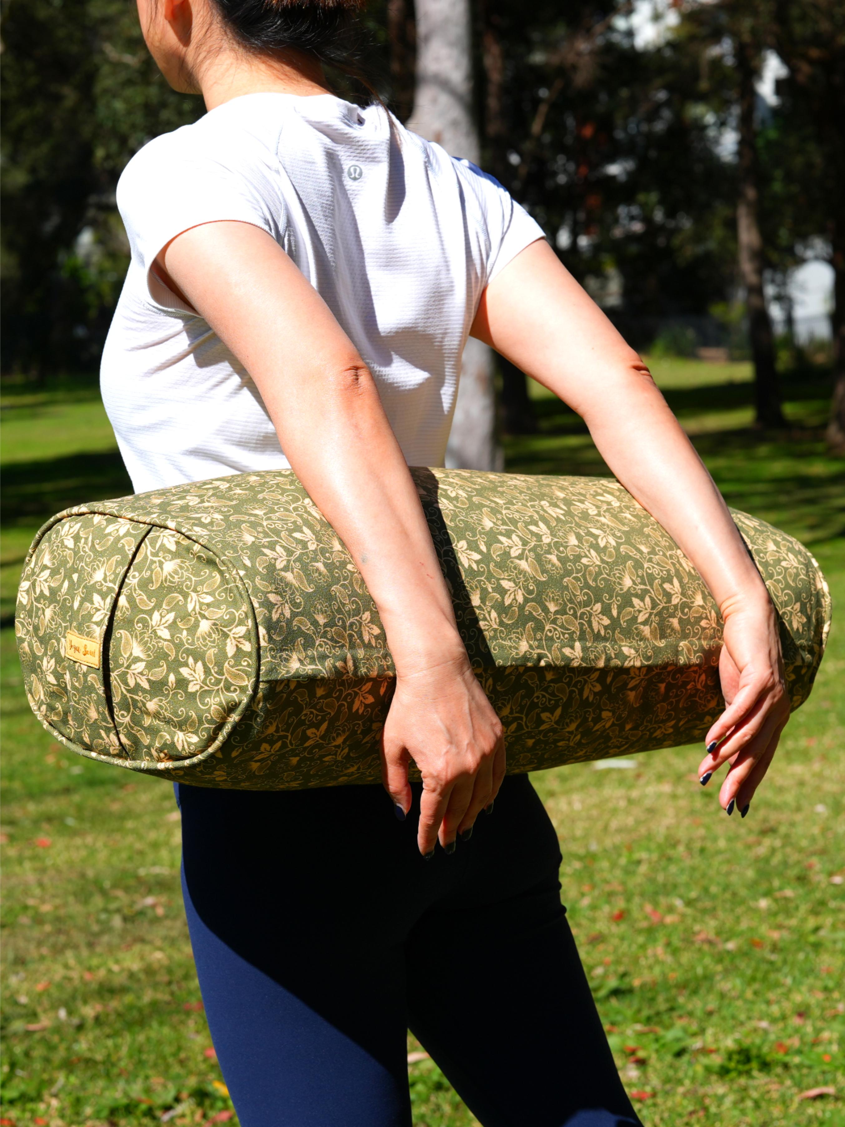 Oval Yoga Bolster | Water Lily| Olive