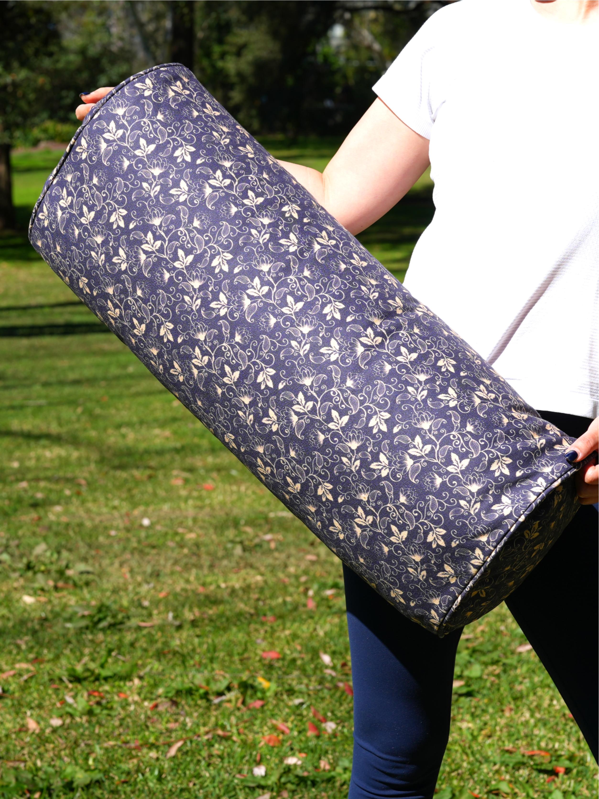 Oval Yoga Bolster | Water Lily| Purple Blue