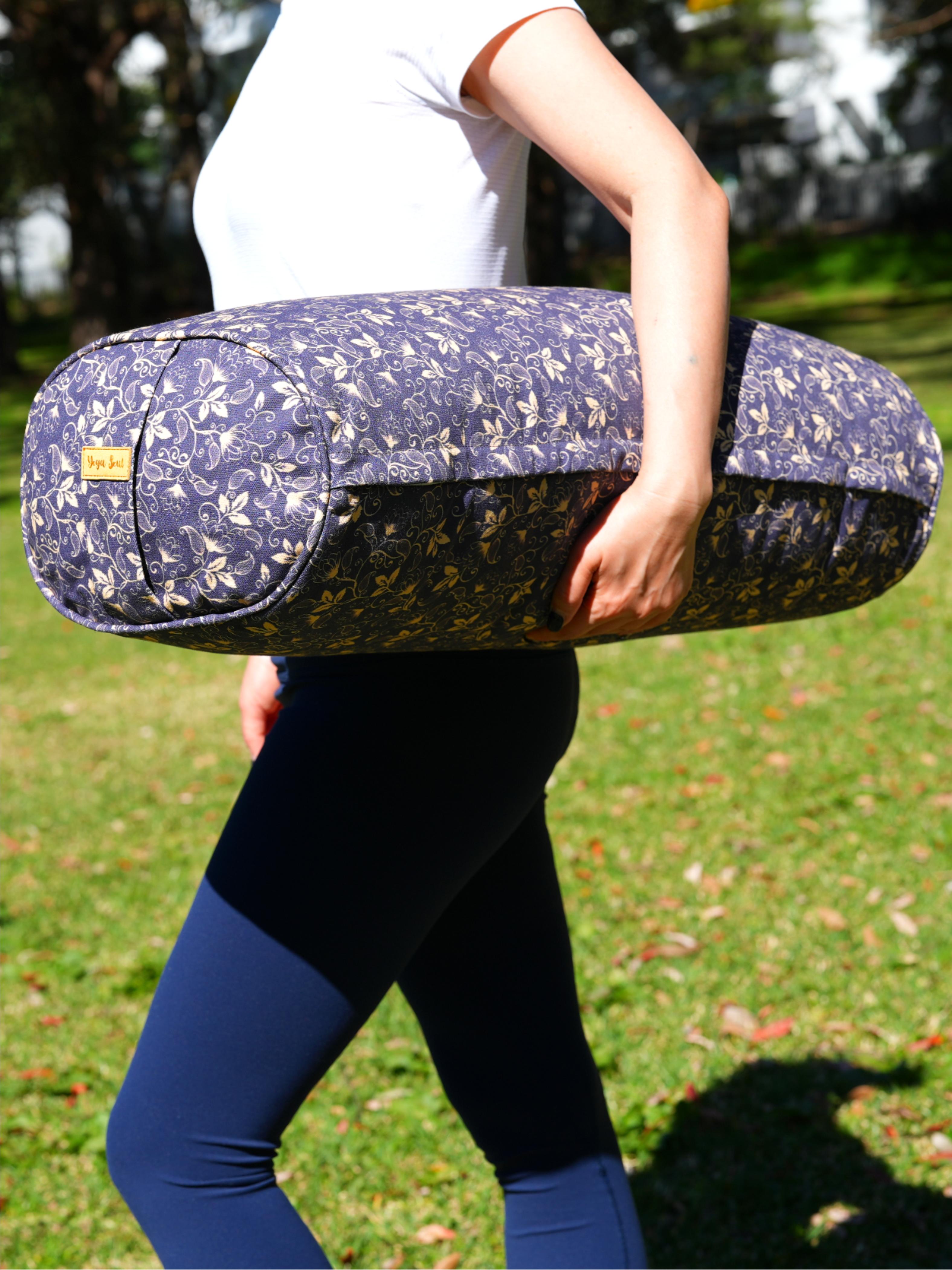 Oval Yoga Bolster | Water Lily| Purple Blue