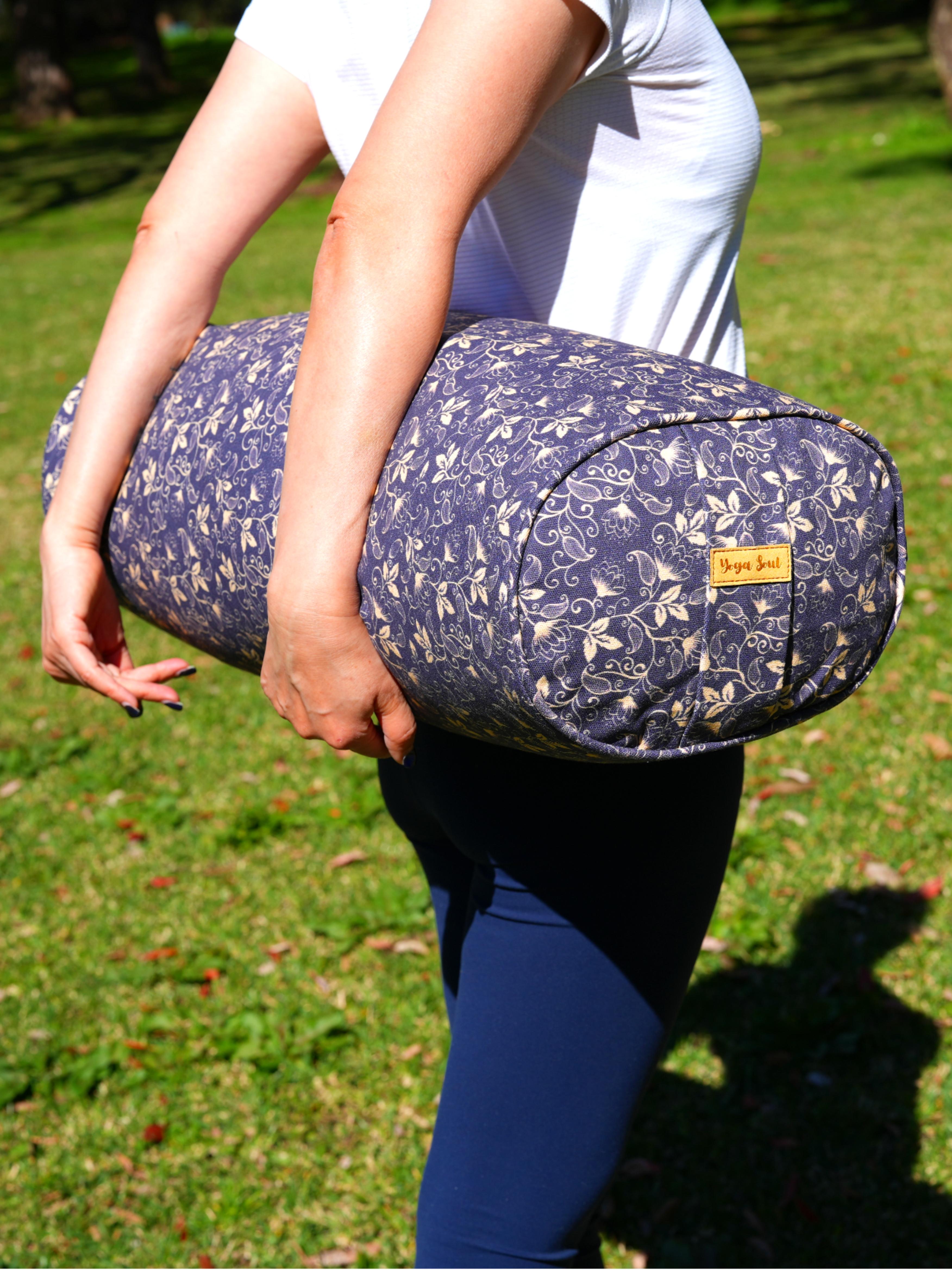 Oval Yoga Bolster | Water Lily| Purple Blue