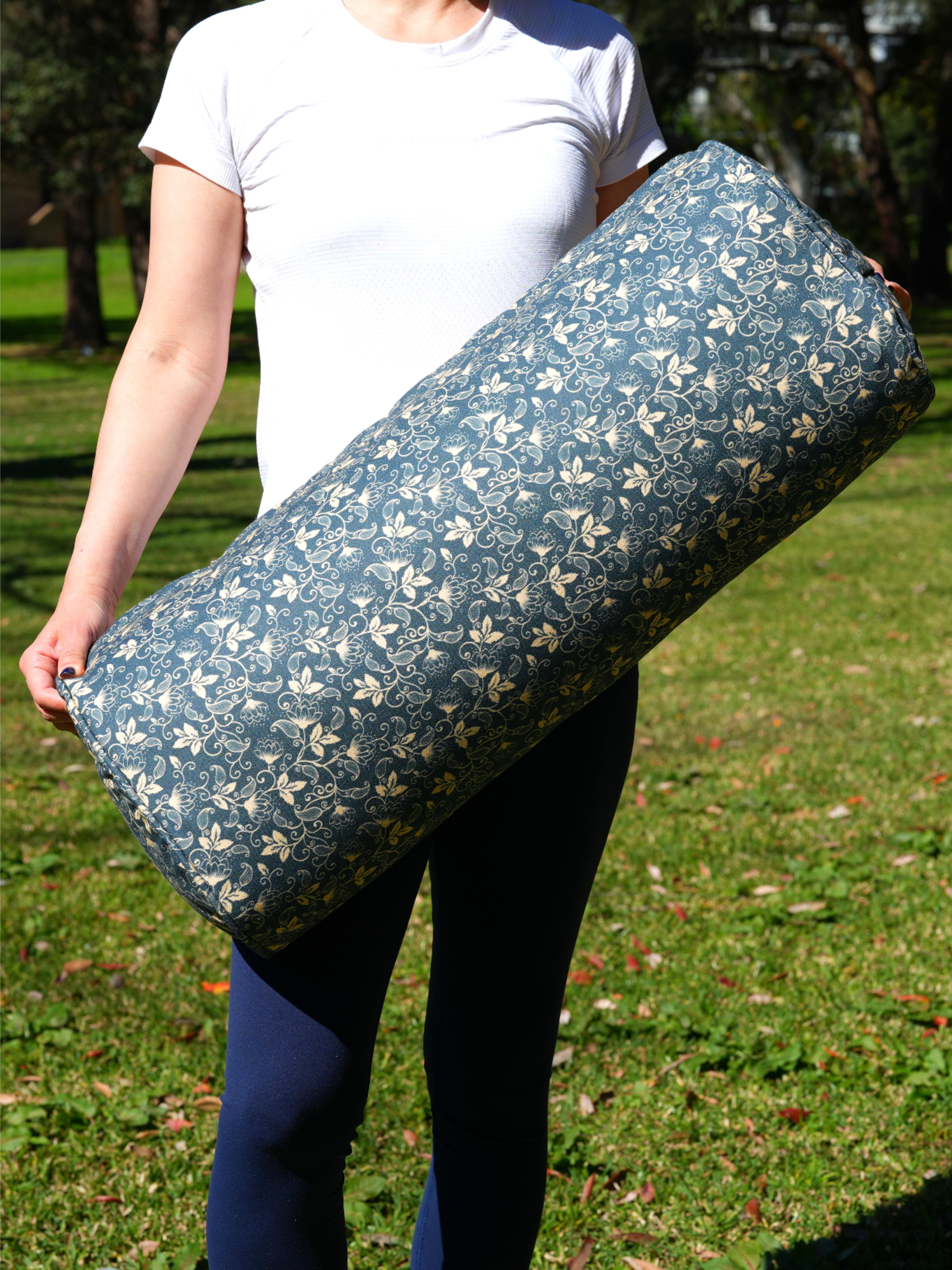 Oval Yoga Bolster | Water Lily| Deep Ocean
