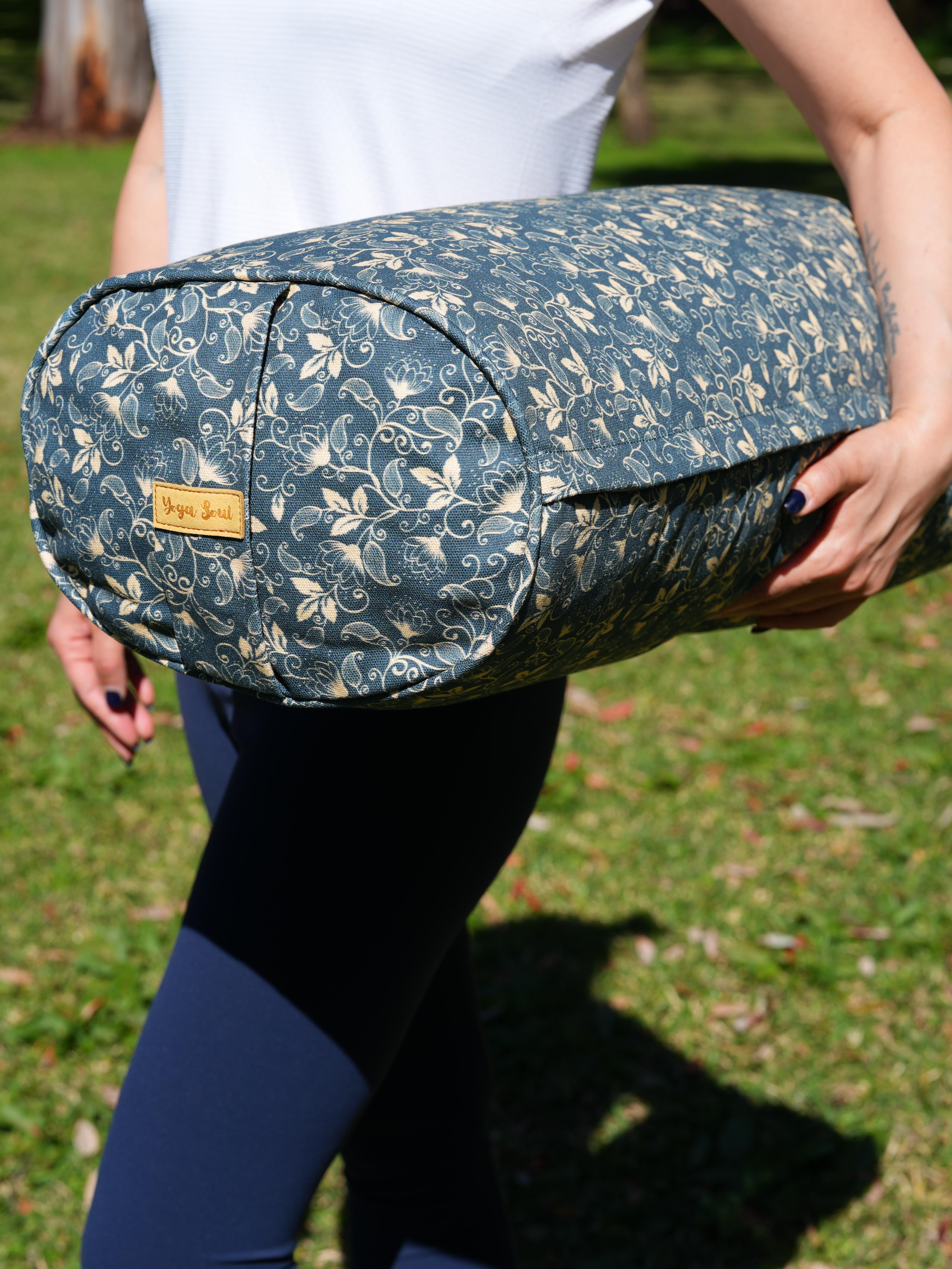 Oval Yoga Bolster | Water Lily| Deep Ocean