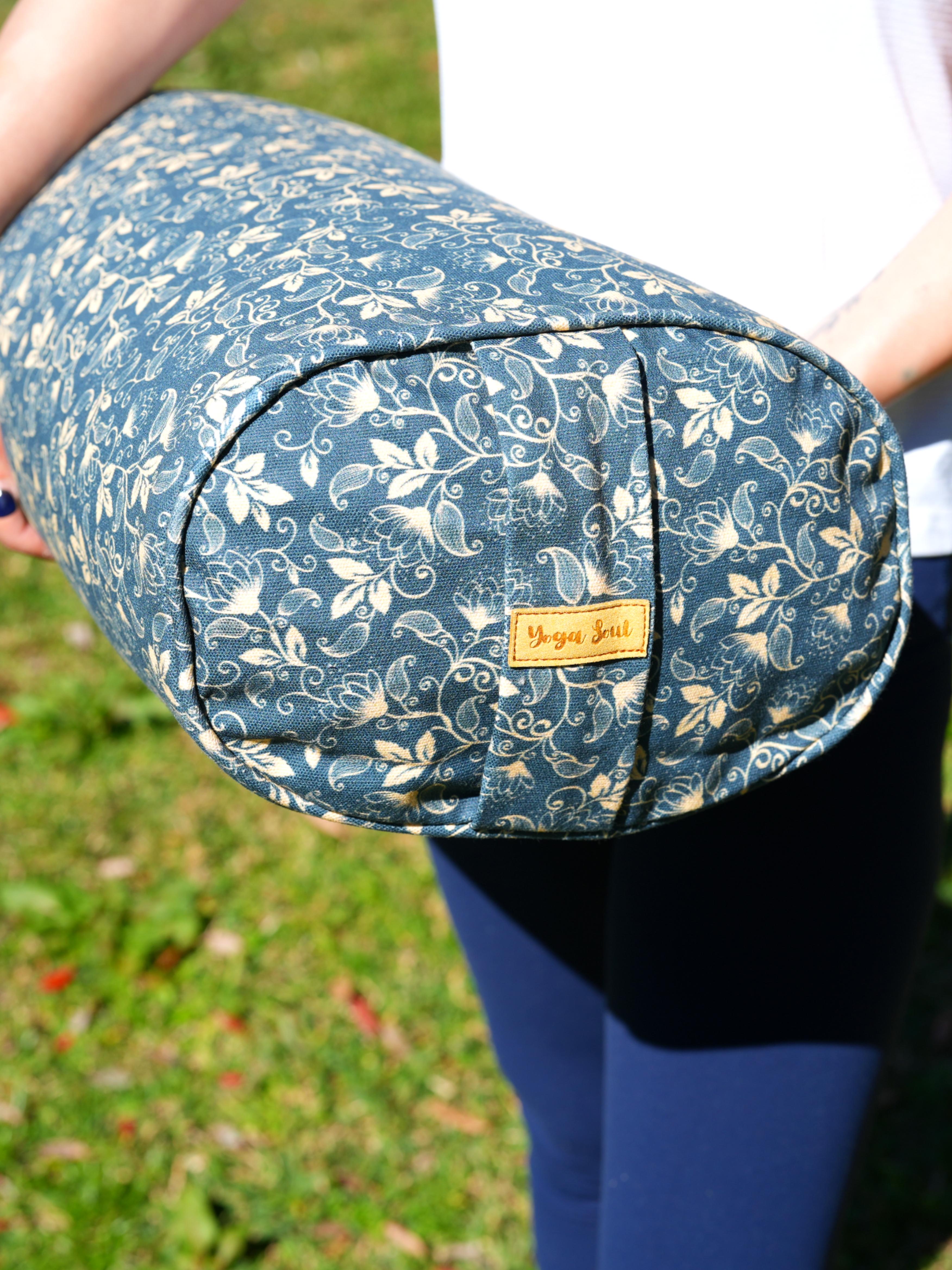 Oval Yoga Bolster | Water Lily| Deep Ocean