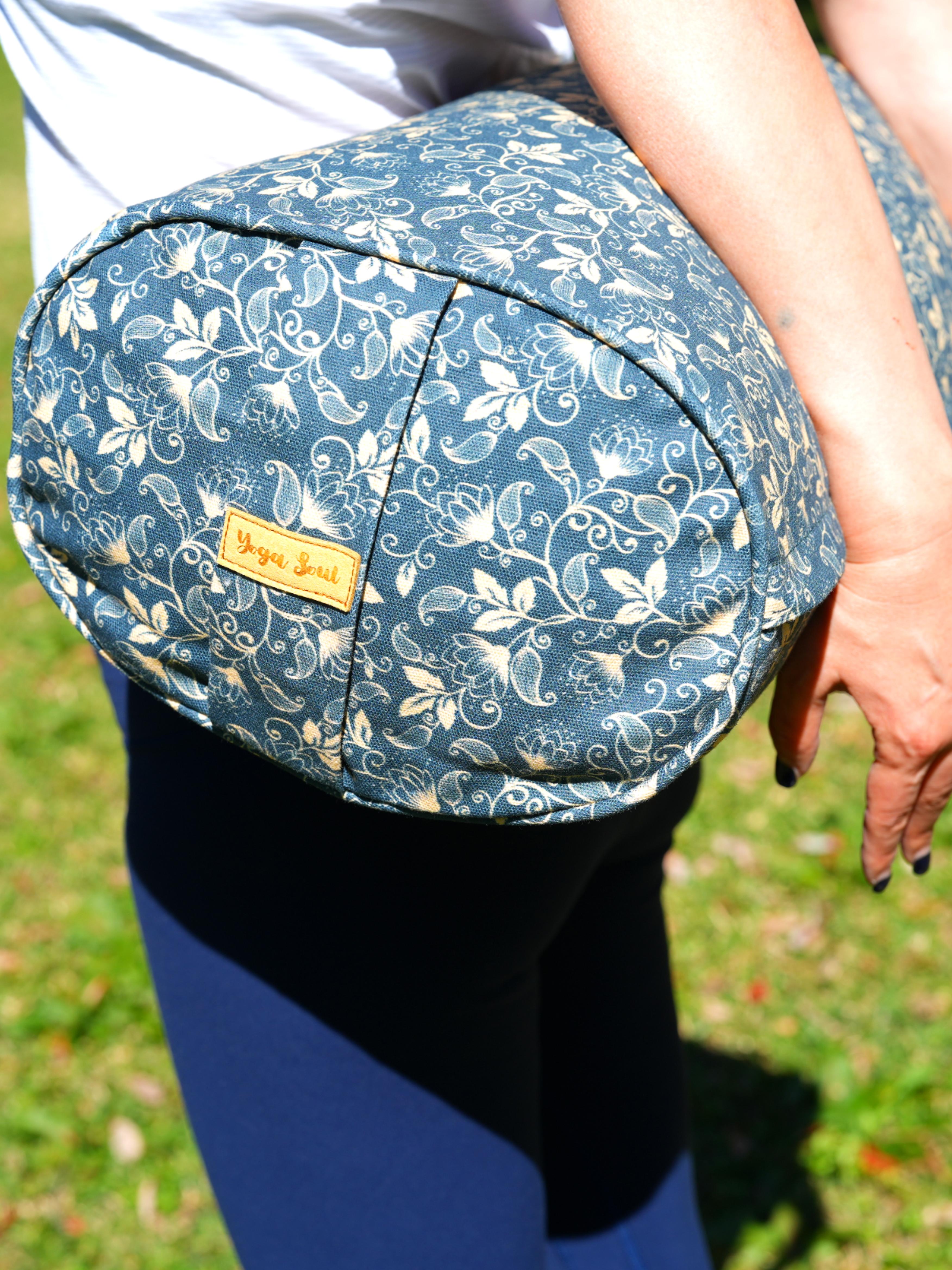 Oval Yoga Bolster | Water Lily| Deep Ocean