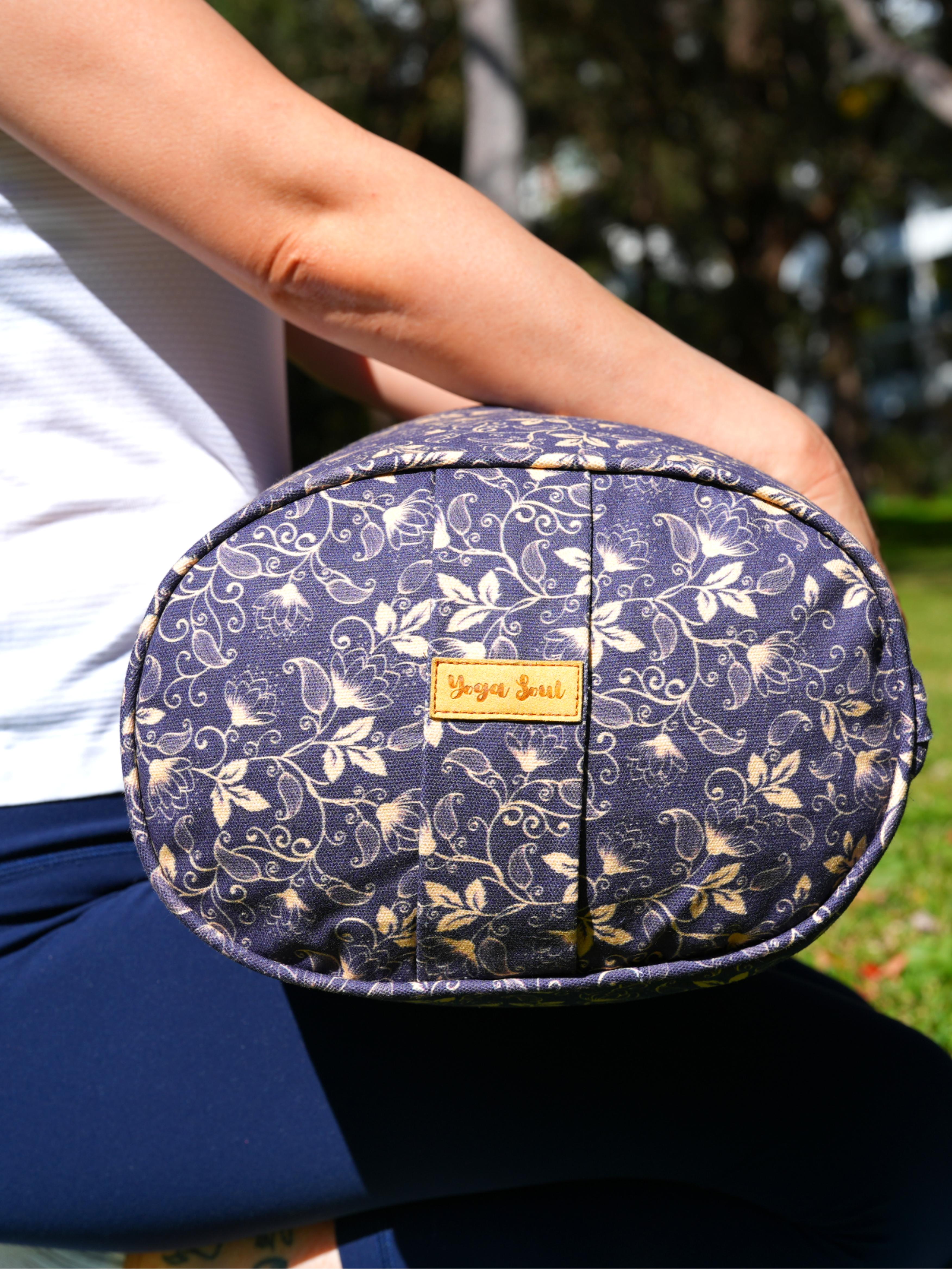 Oval Yoga Bolster | Water Lily| Purple Blue