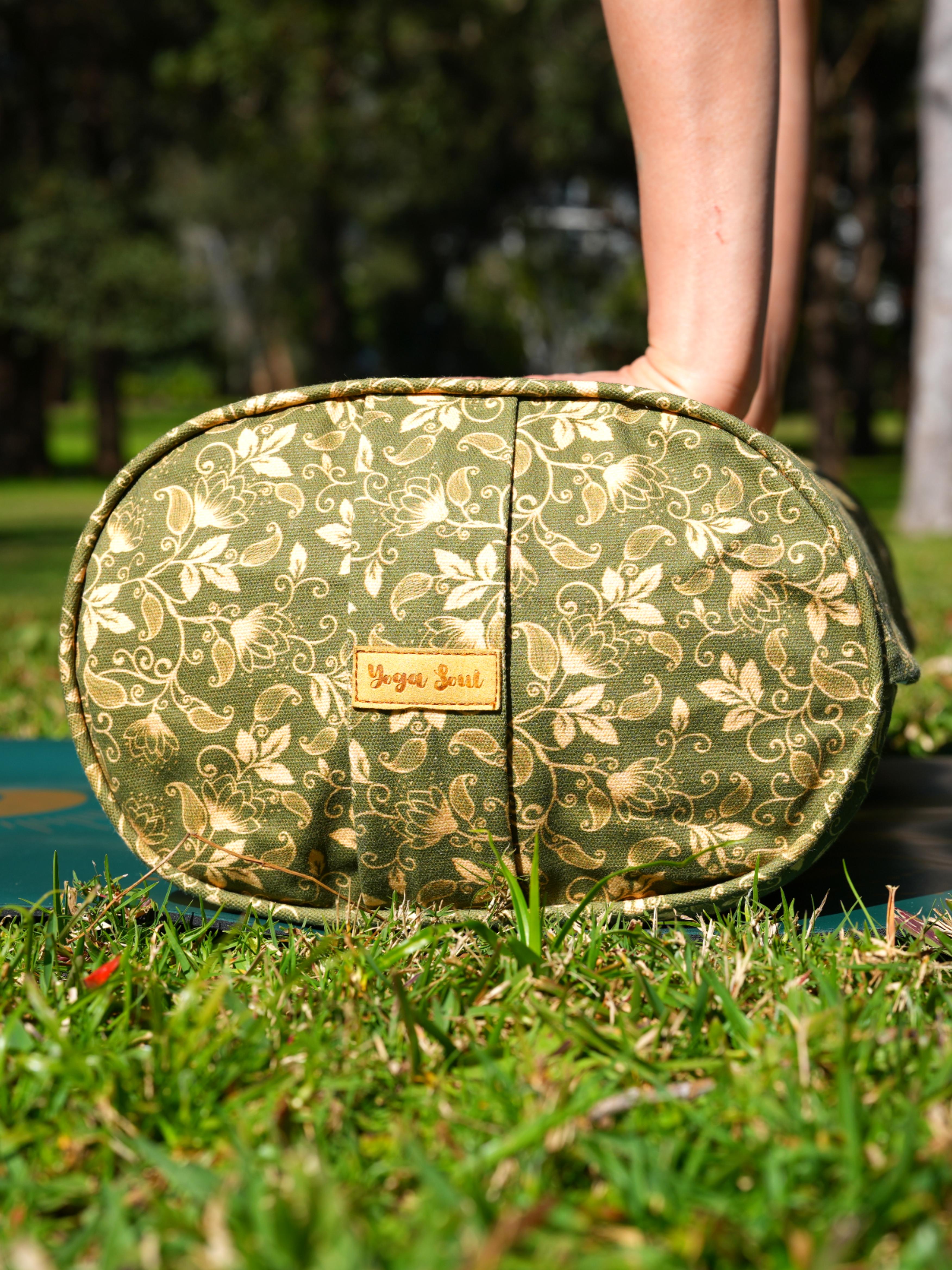 Oval Yoga Bolster | Water Lily| Olive