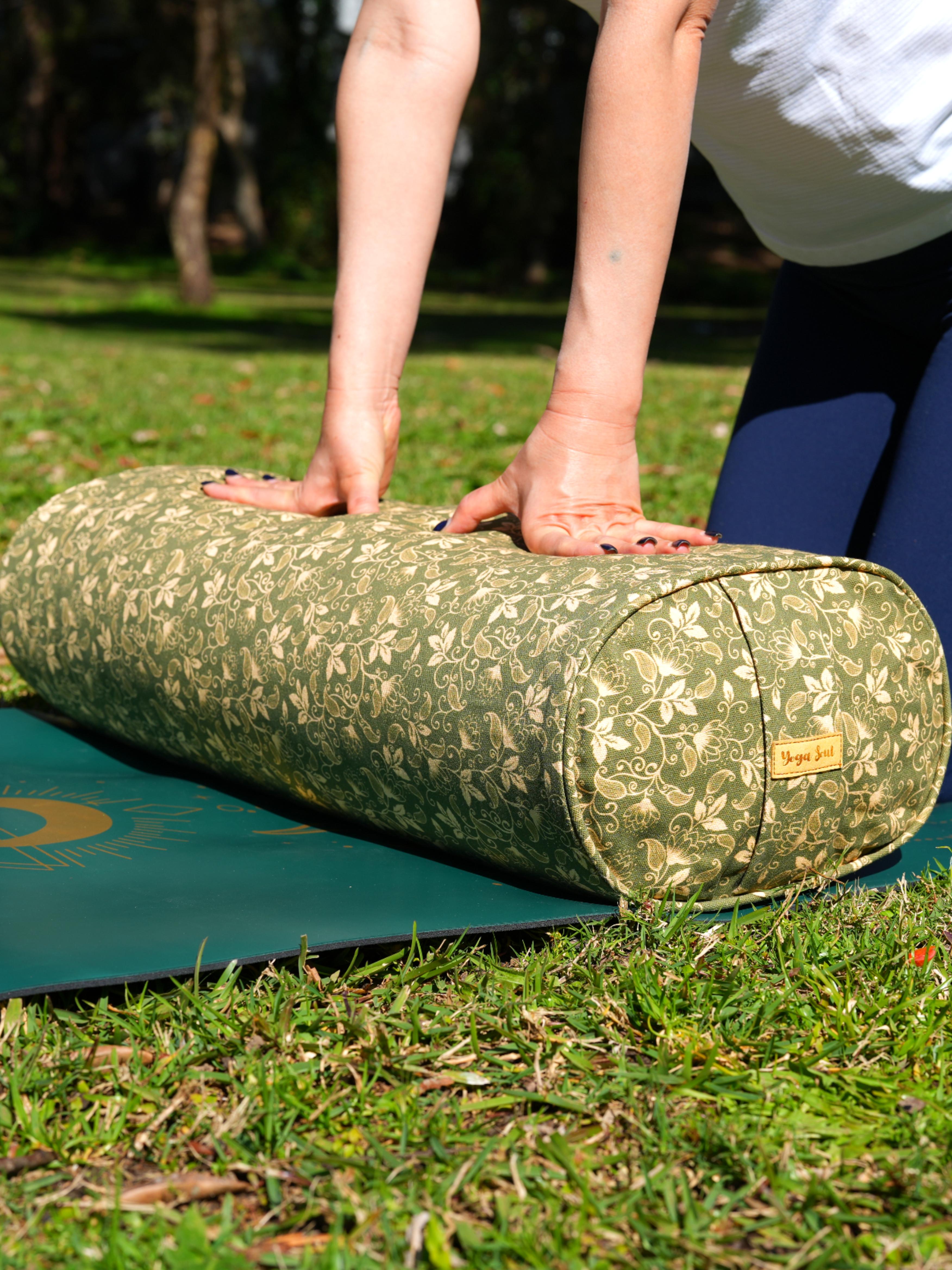 Oval Yoga Bolster | Water Lily| Olive