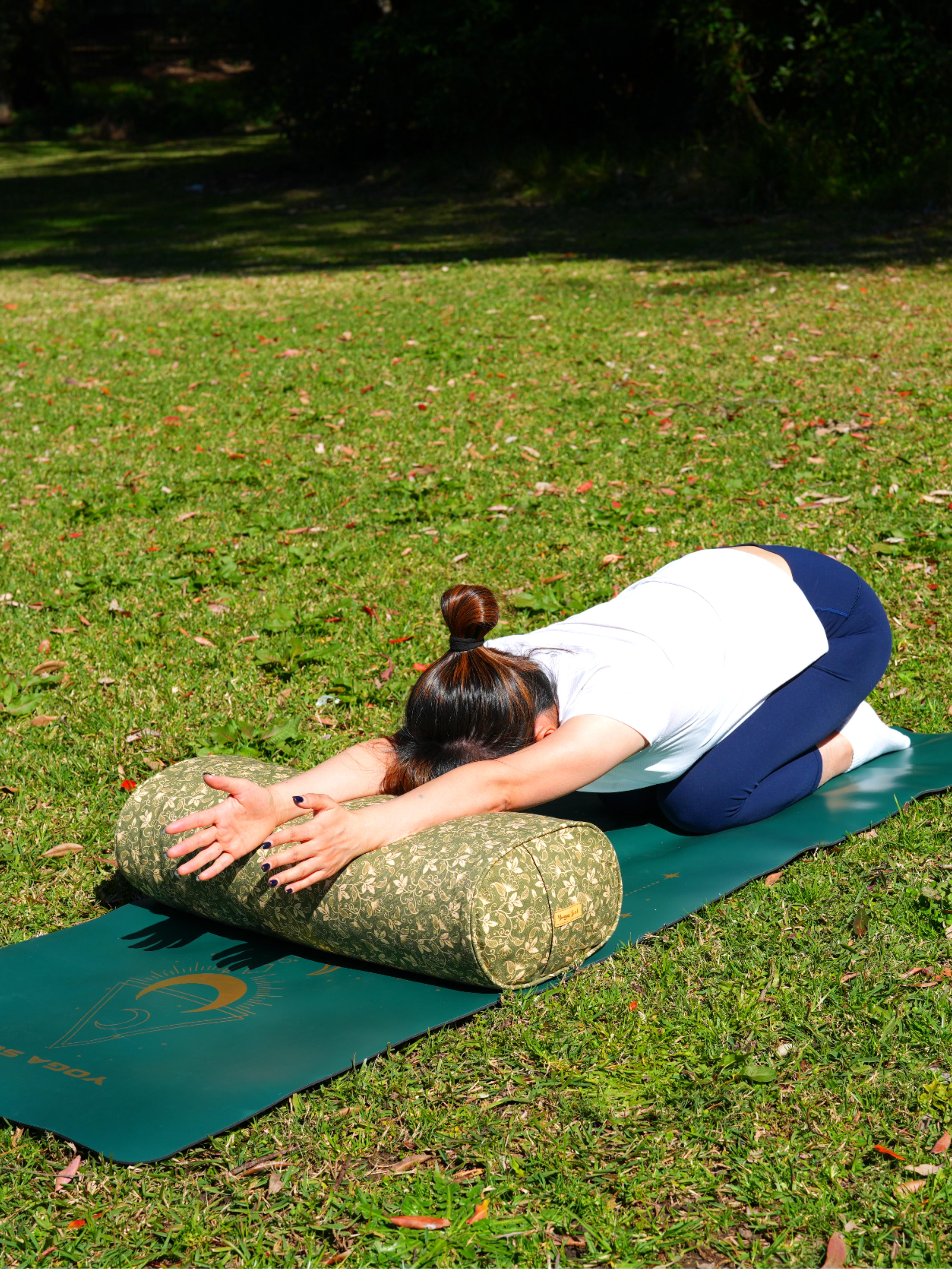 Oval Yoga Bolster | Water Lily| Olive