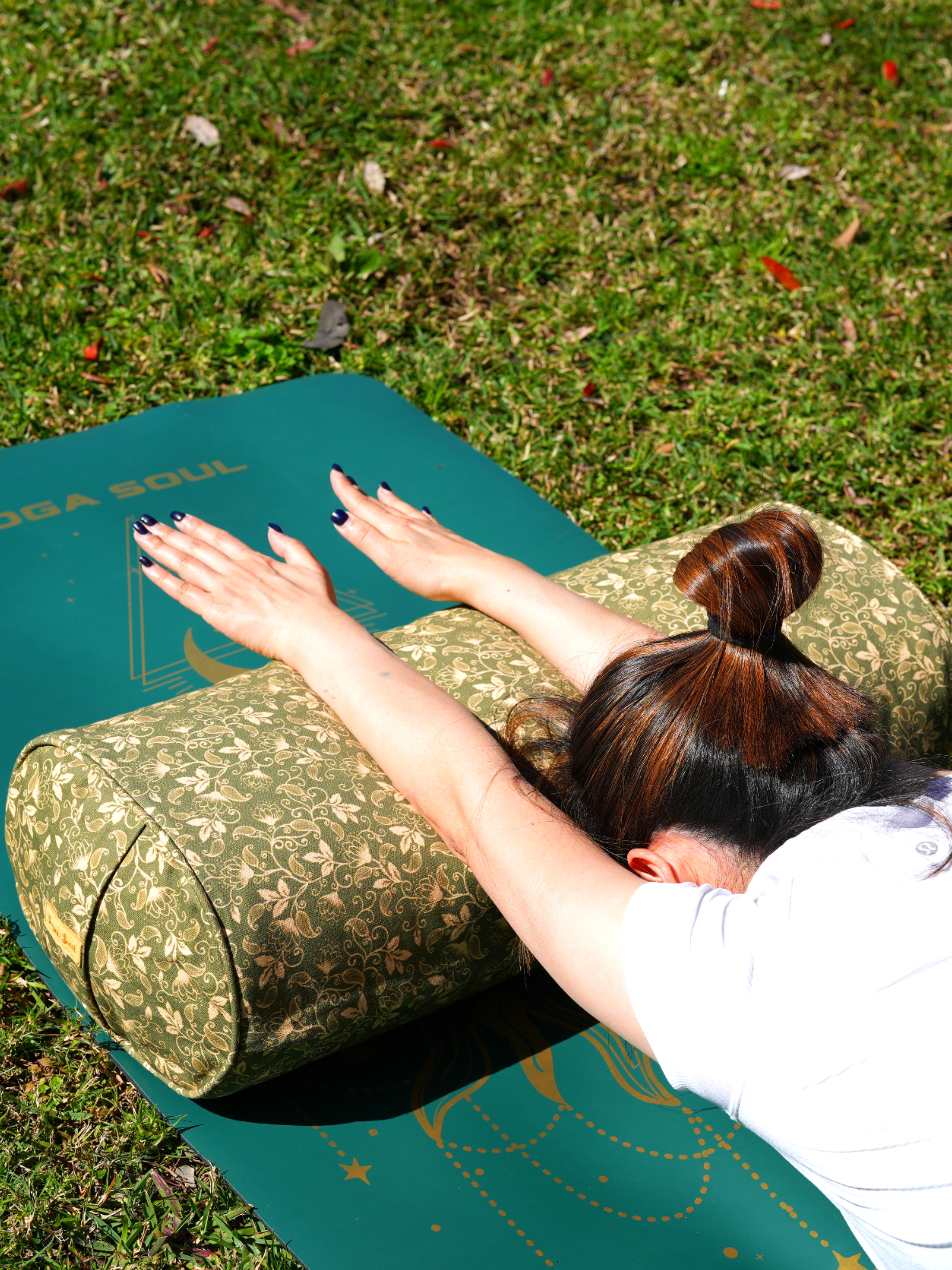 Oval Yoga Bolster | Water Lily| Olive