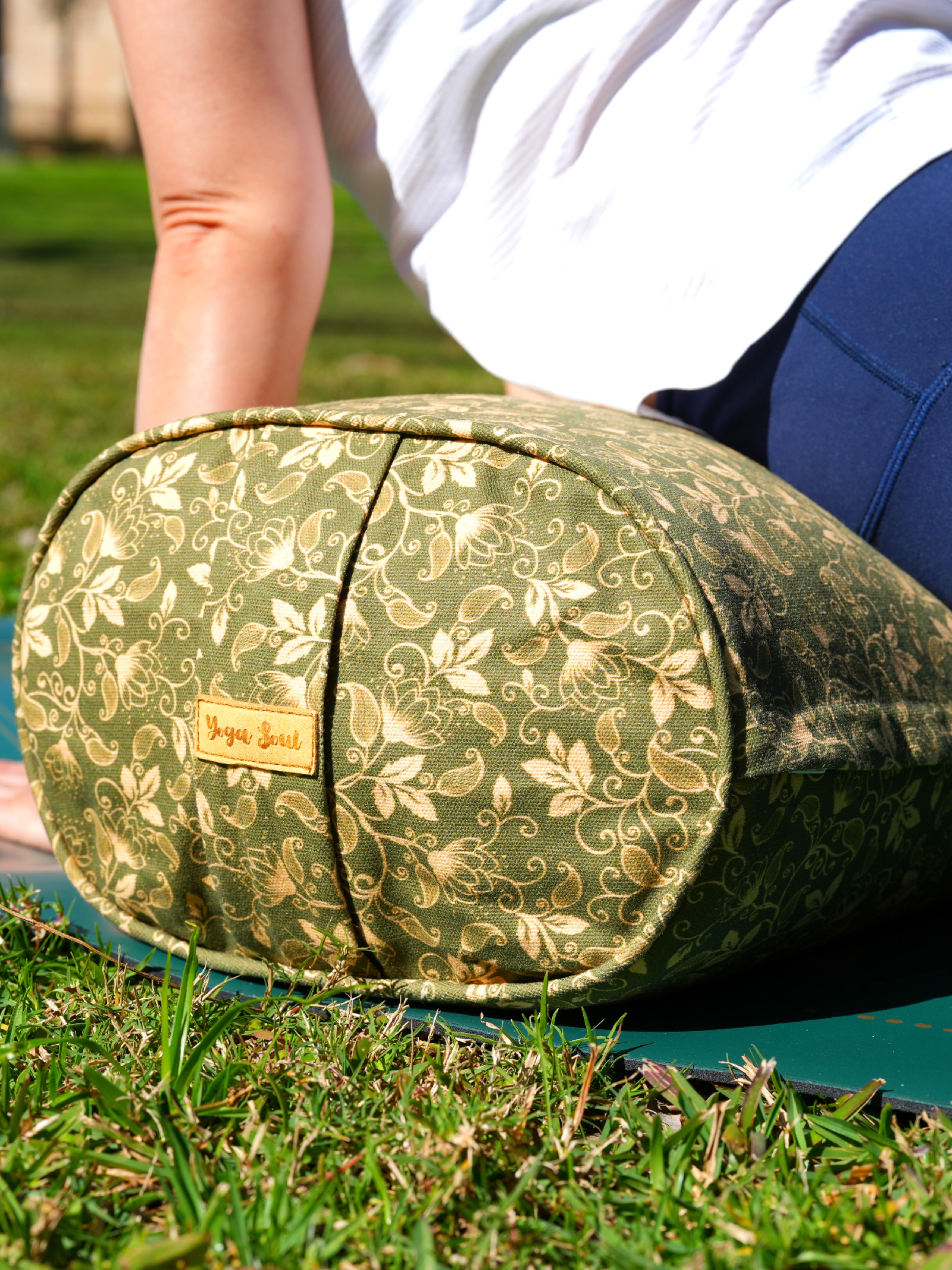 Oval Yoga Bolster | Water Lily| Olive