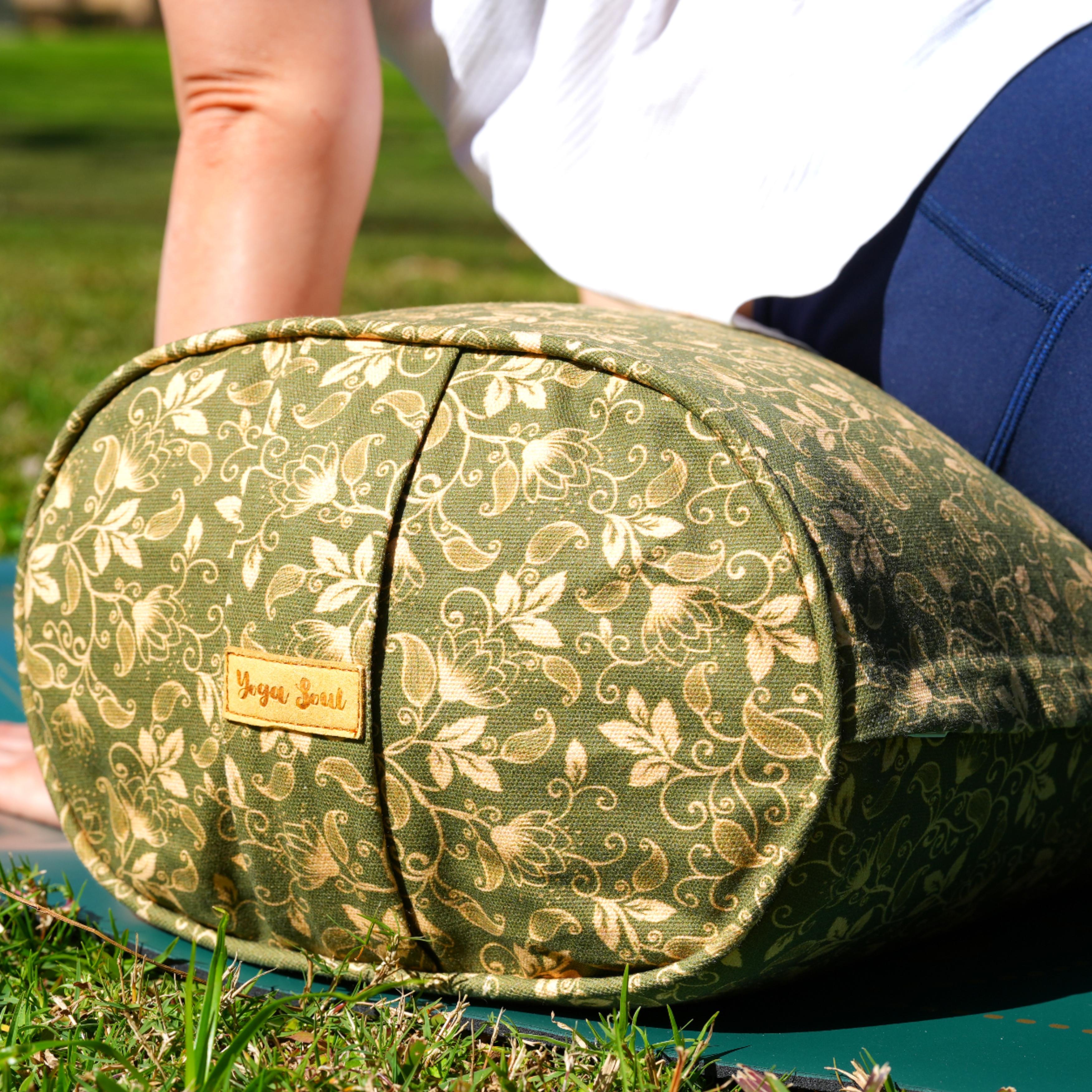 Oval Yoga Bolster | Sacred Lotus| Olive