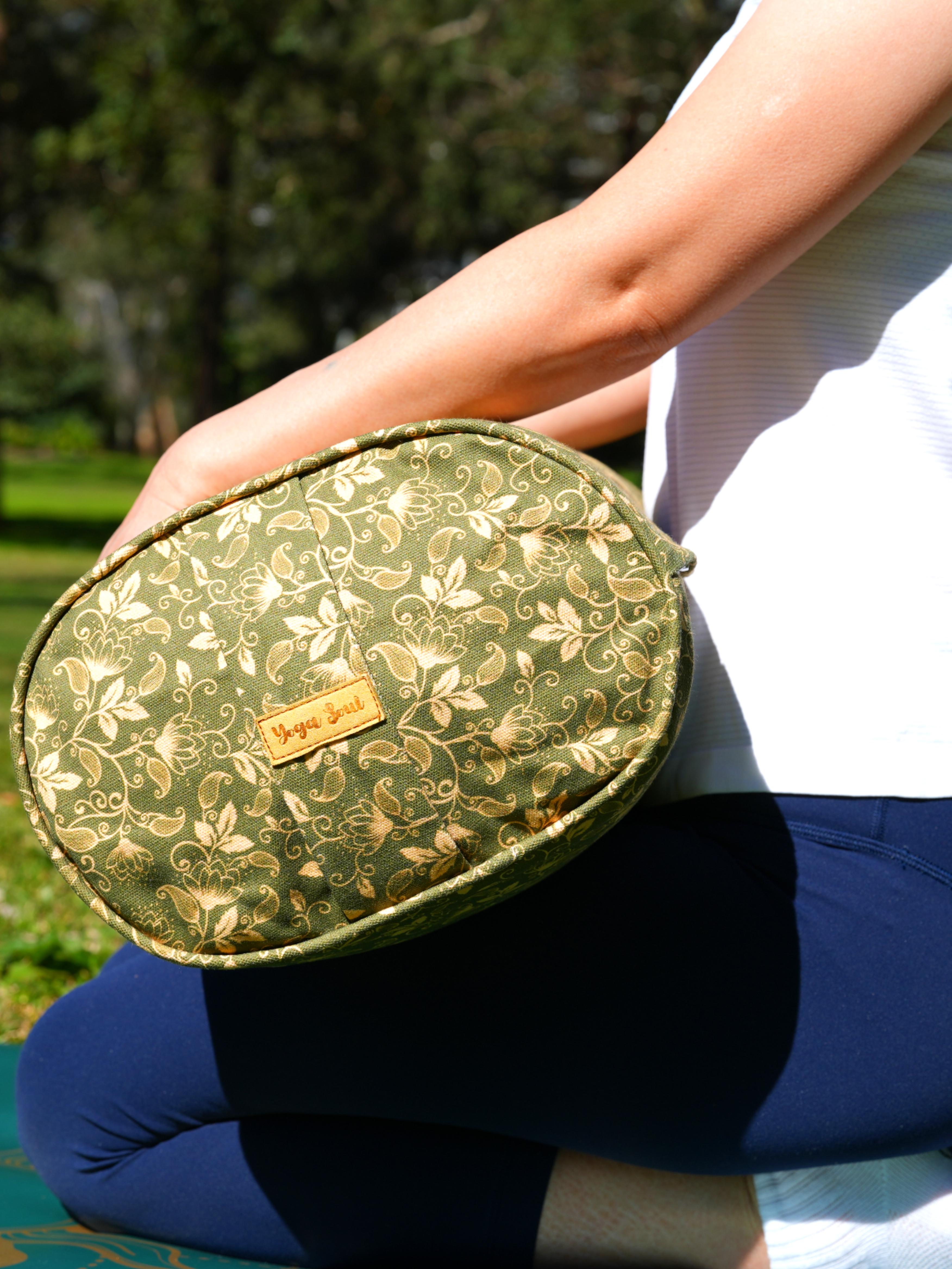 Oval Yoga Bolster | Water Lily| Olive