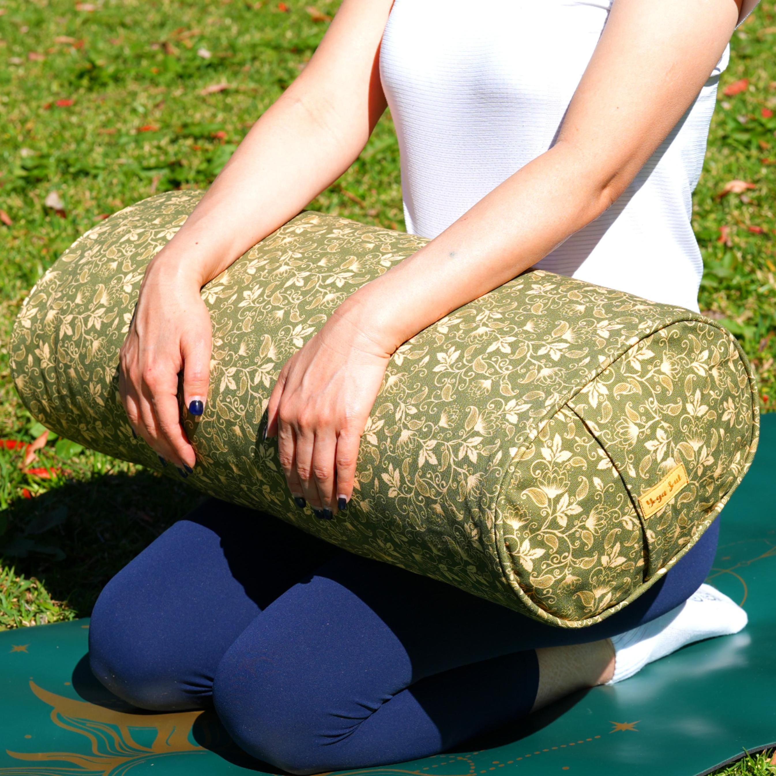 Oval Yoga Bolster | Sacred Lotus| Olive