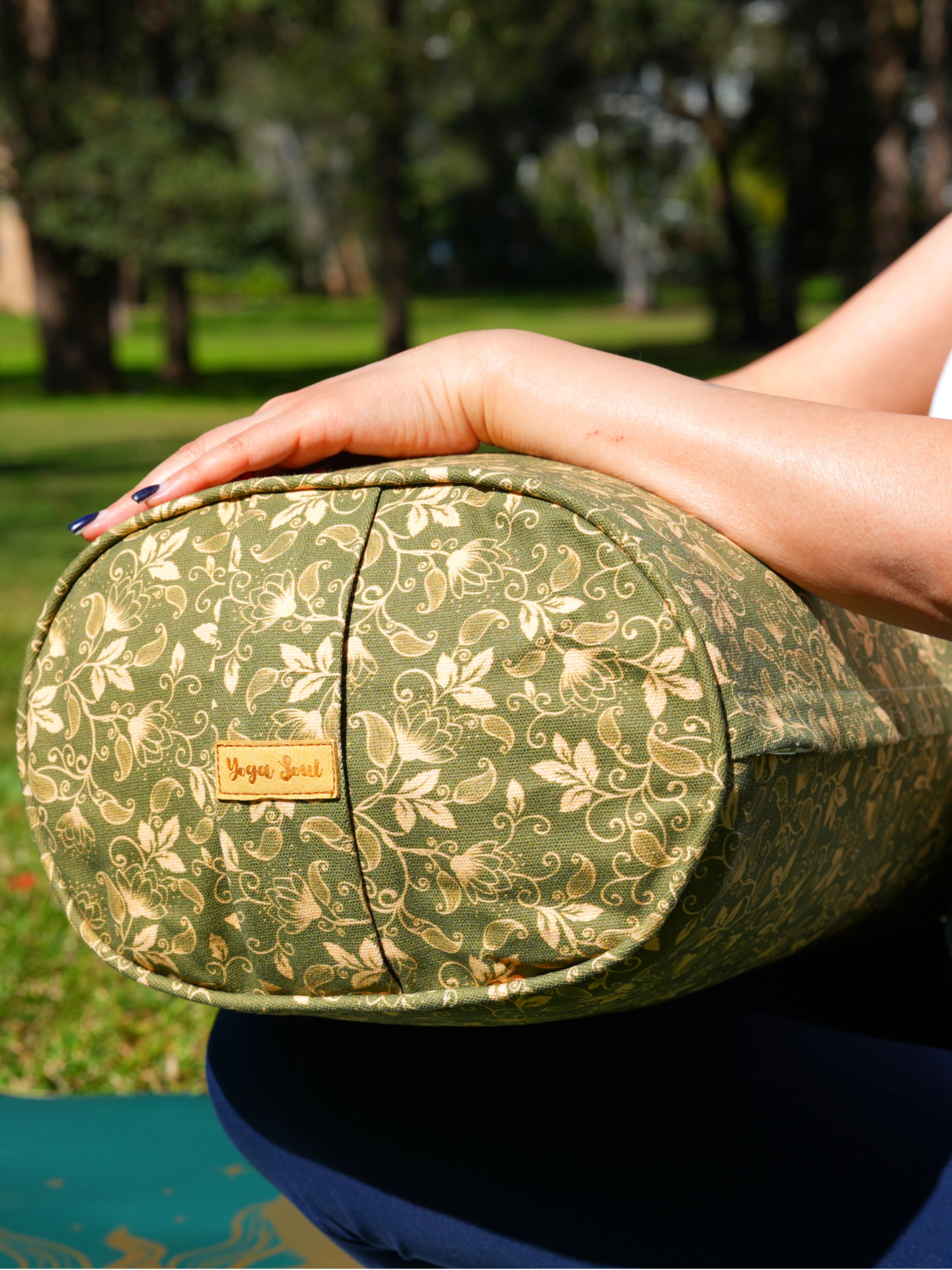 Oval Yoga Bolster | Water Lily| Olive
