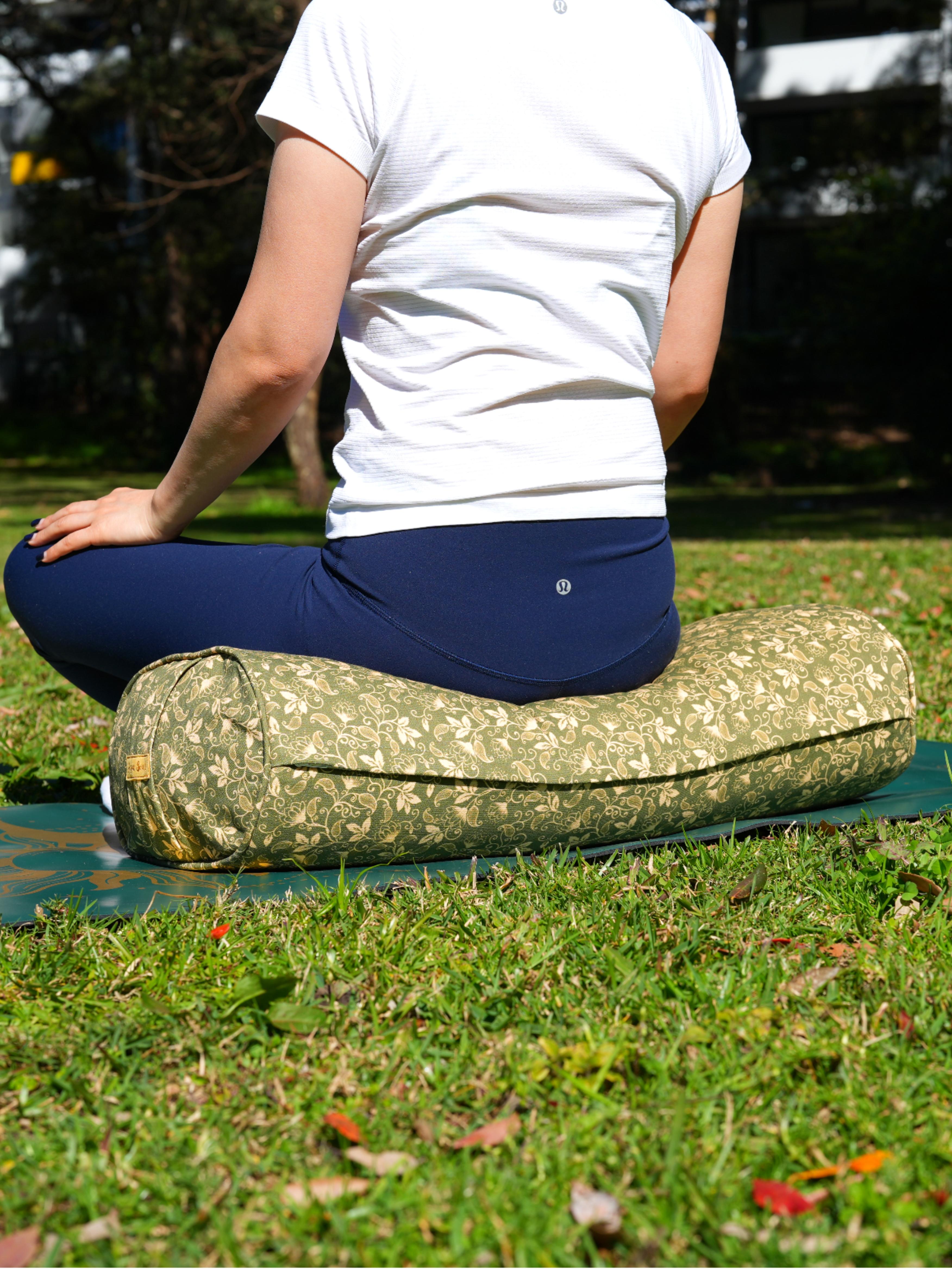 Oval Yoga Bolster | Water Lily| Olive