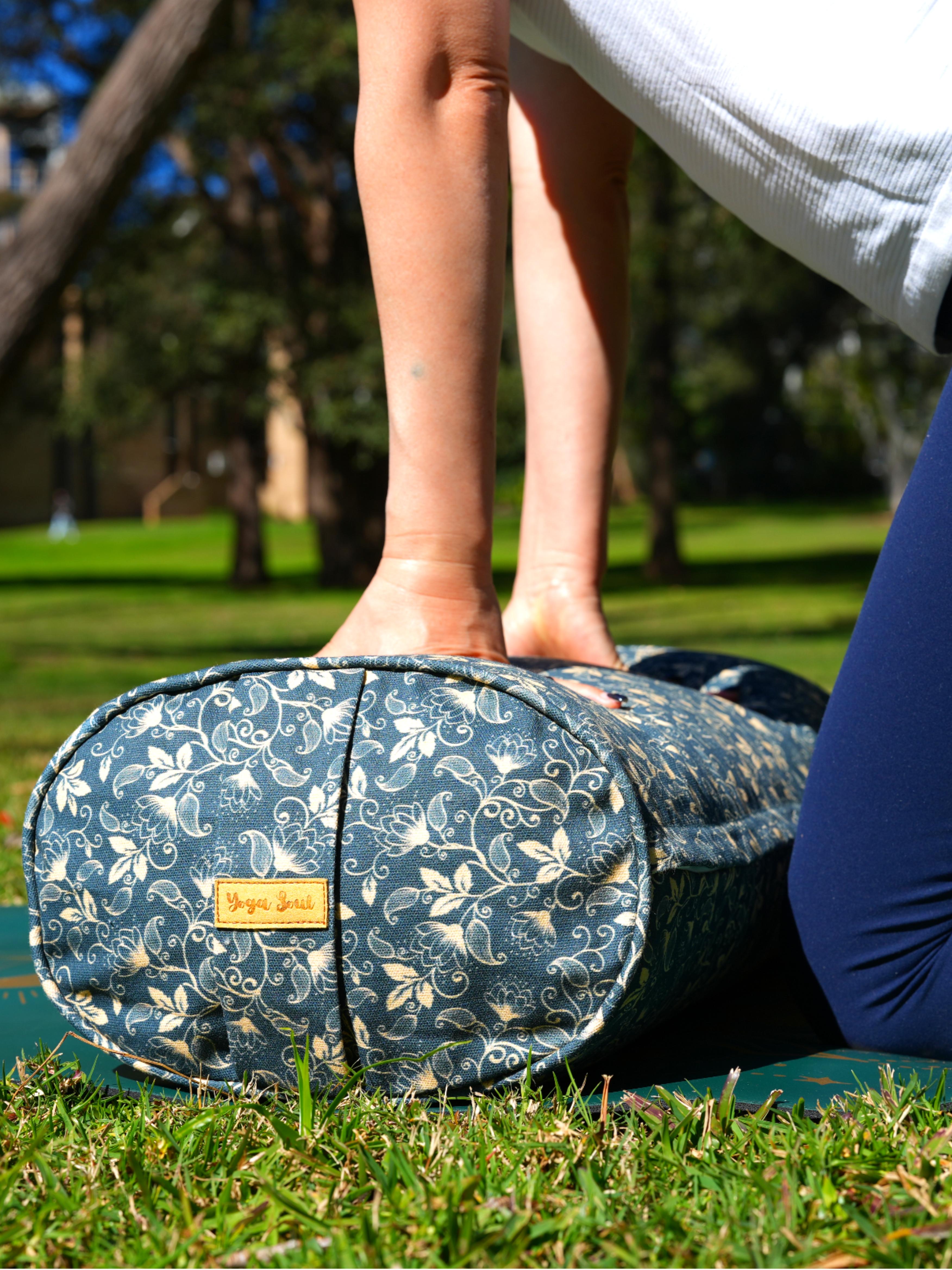 Oval Yoga Bolster | Water Lily| Deep Ocean