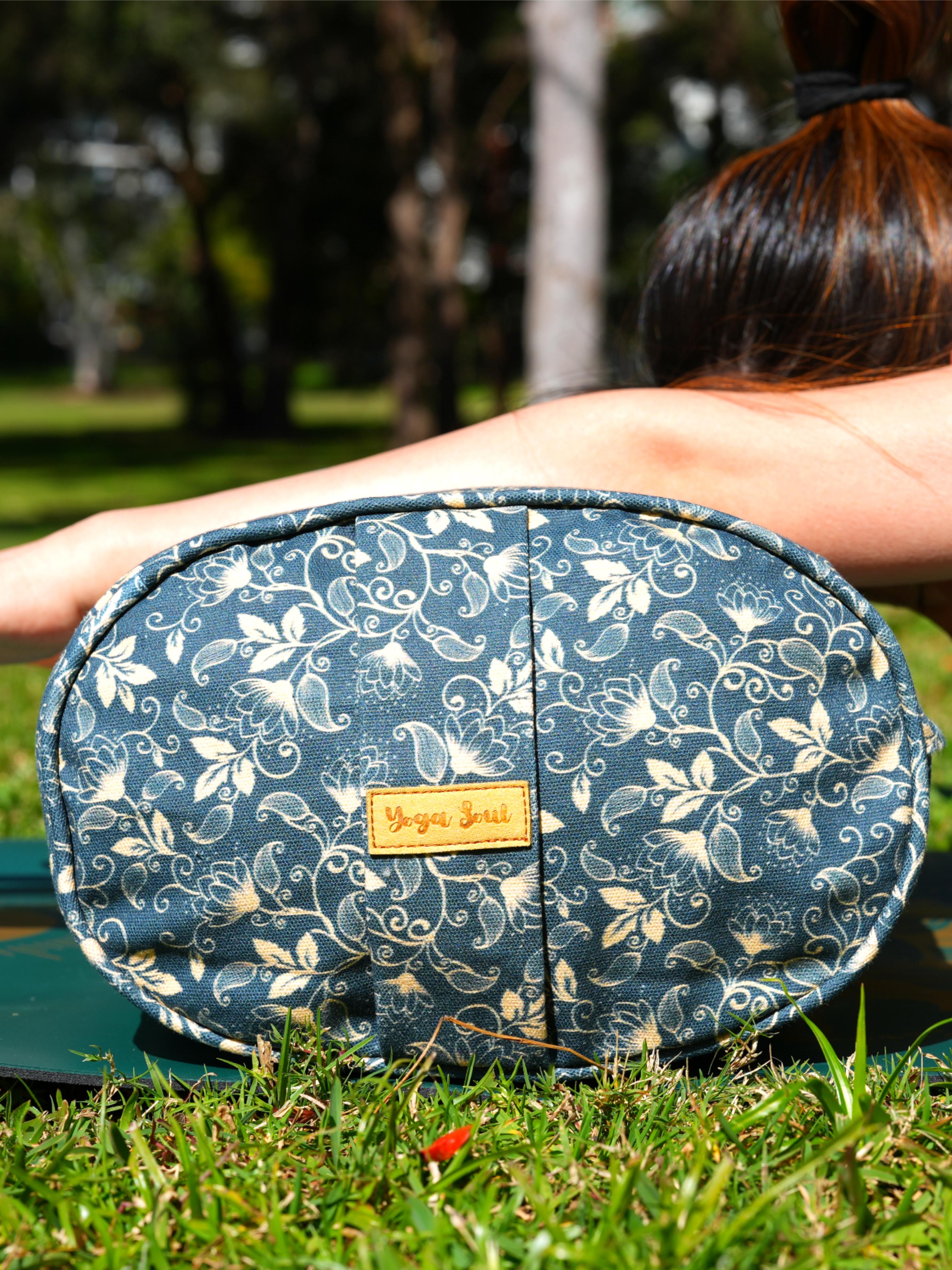 Oval Yoga Bolster | Water Lily| Deep Ocean