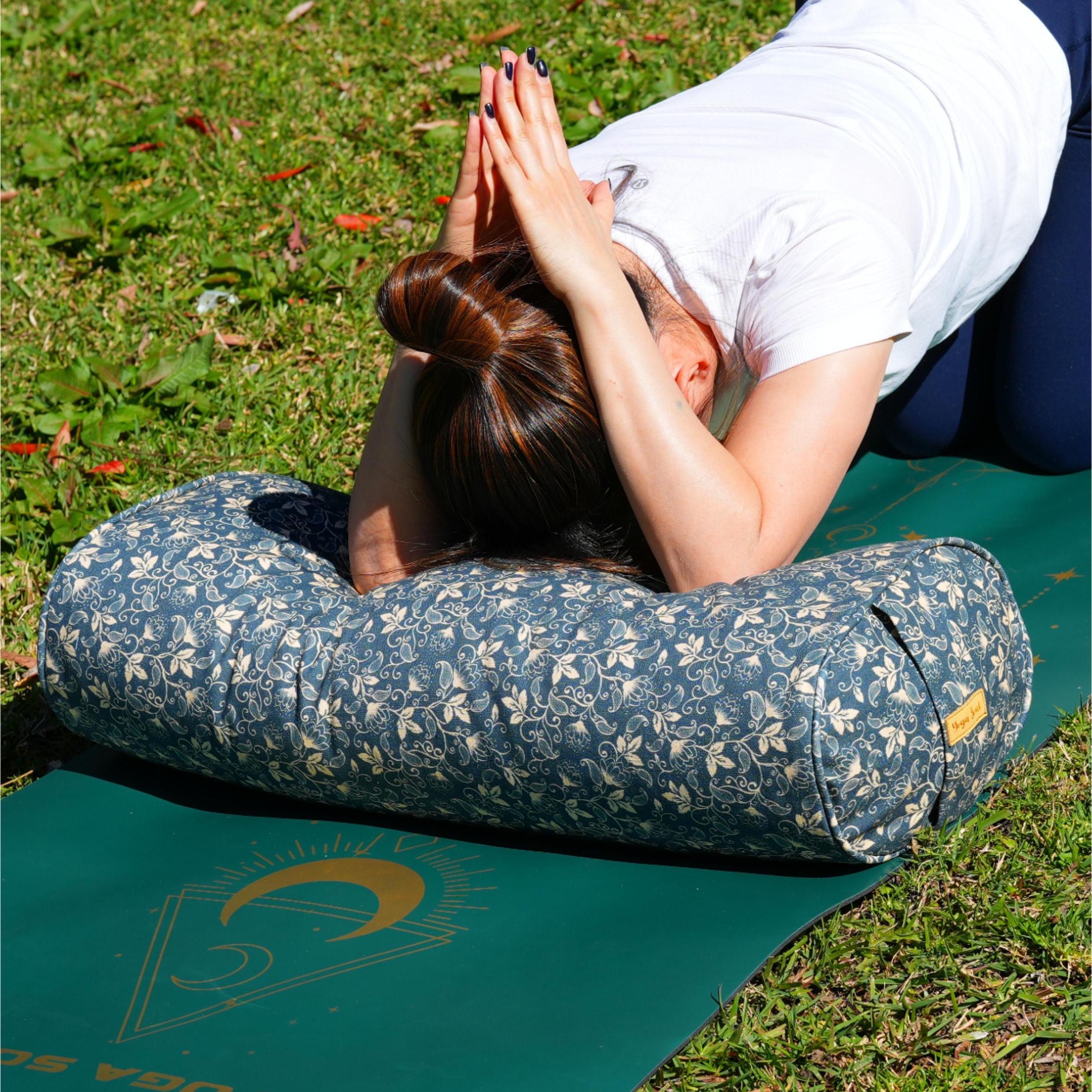 Oval Yoga Bolster | Sacred Lotus| Deep Ocean