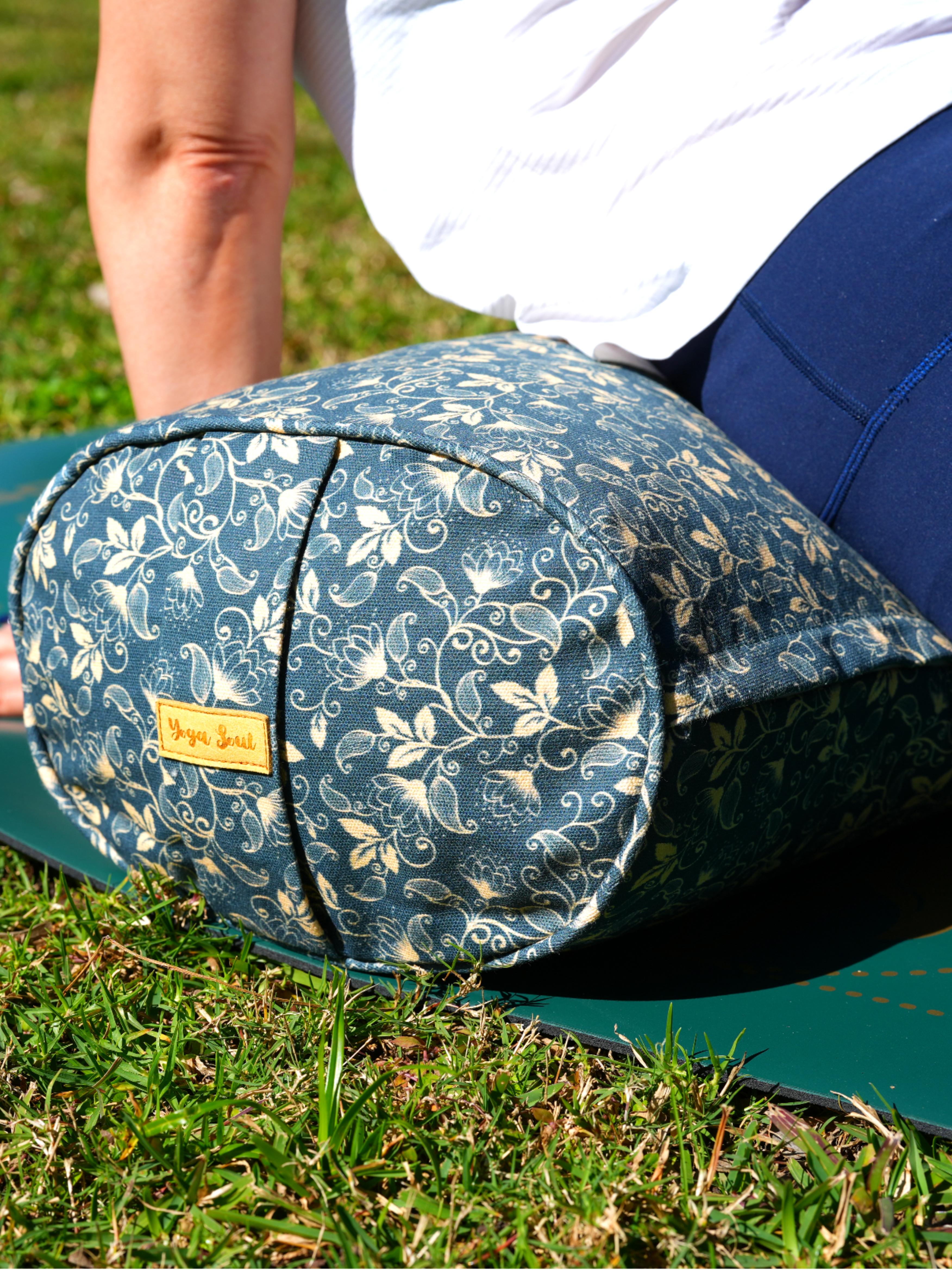 Oval Yoga Bolster | Water Lily| Deep Ocean