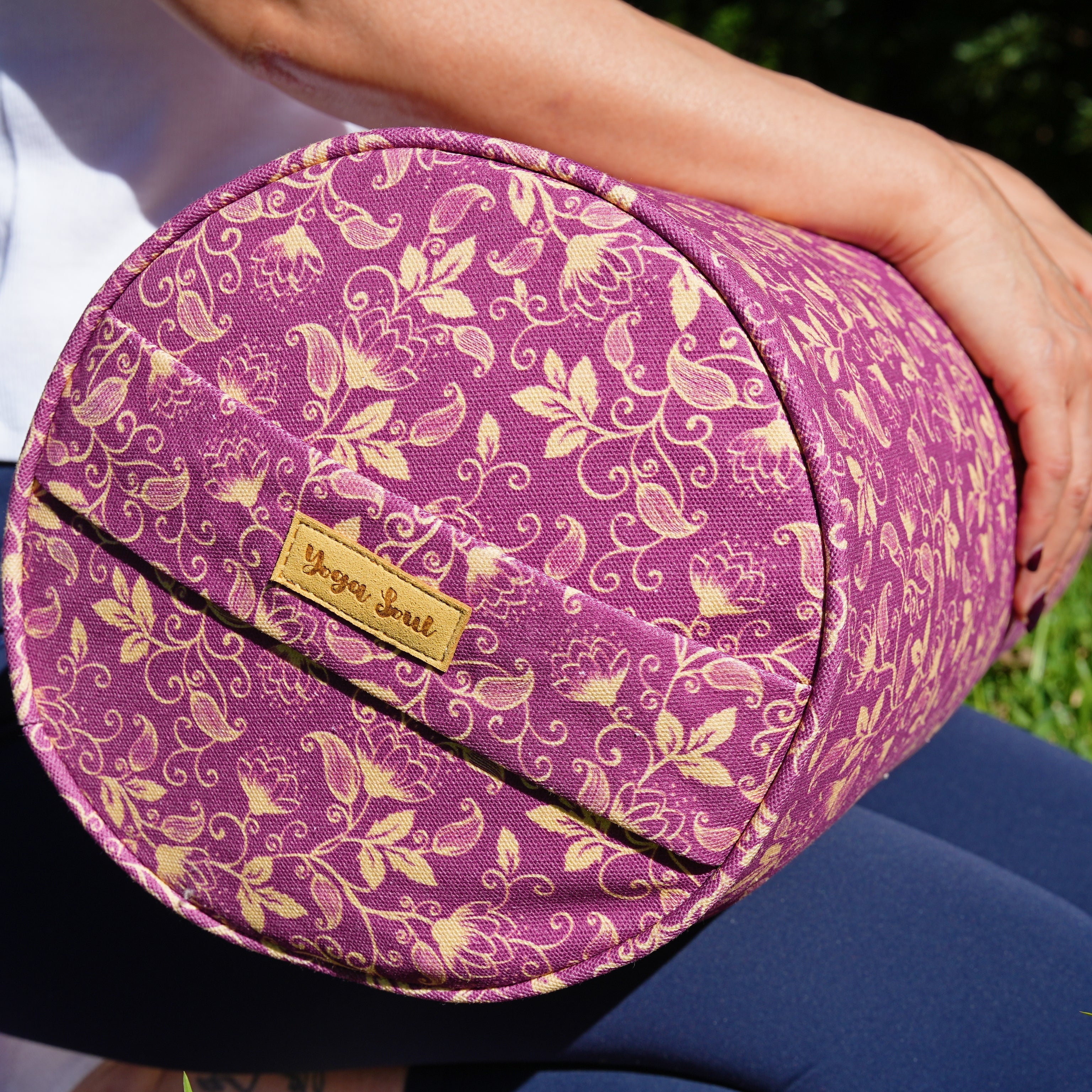 Round Yoga Bolster | Shanti Lotus| Amethyst
