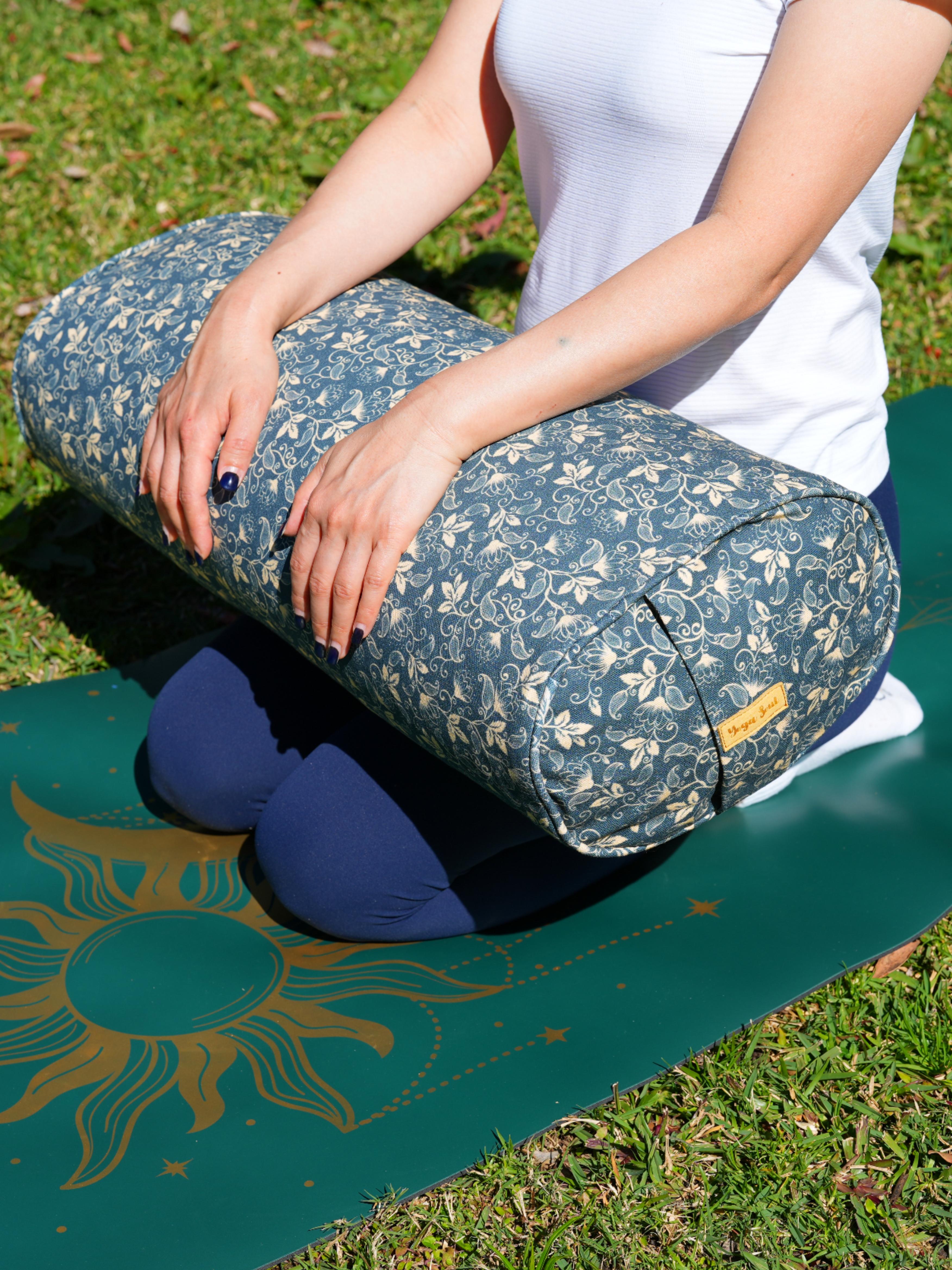 Oval Yoga Bolster | Water Lily| Deep Ocean