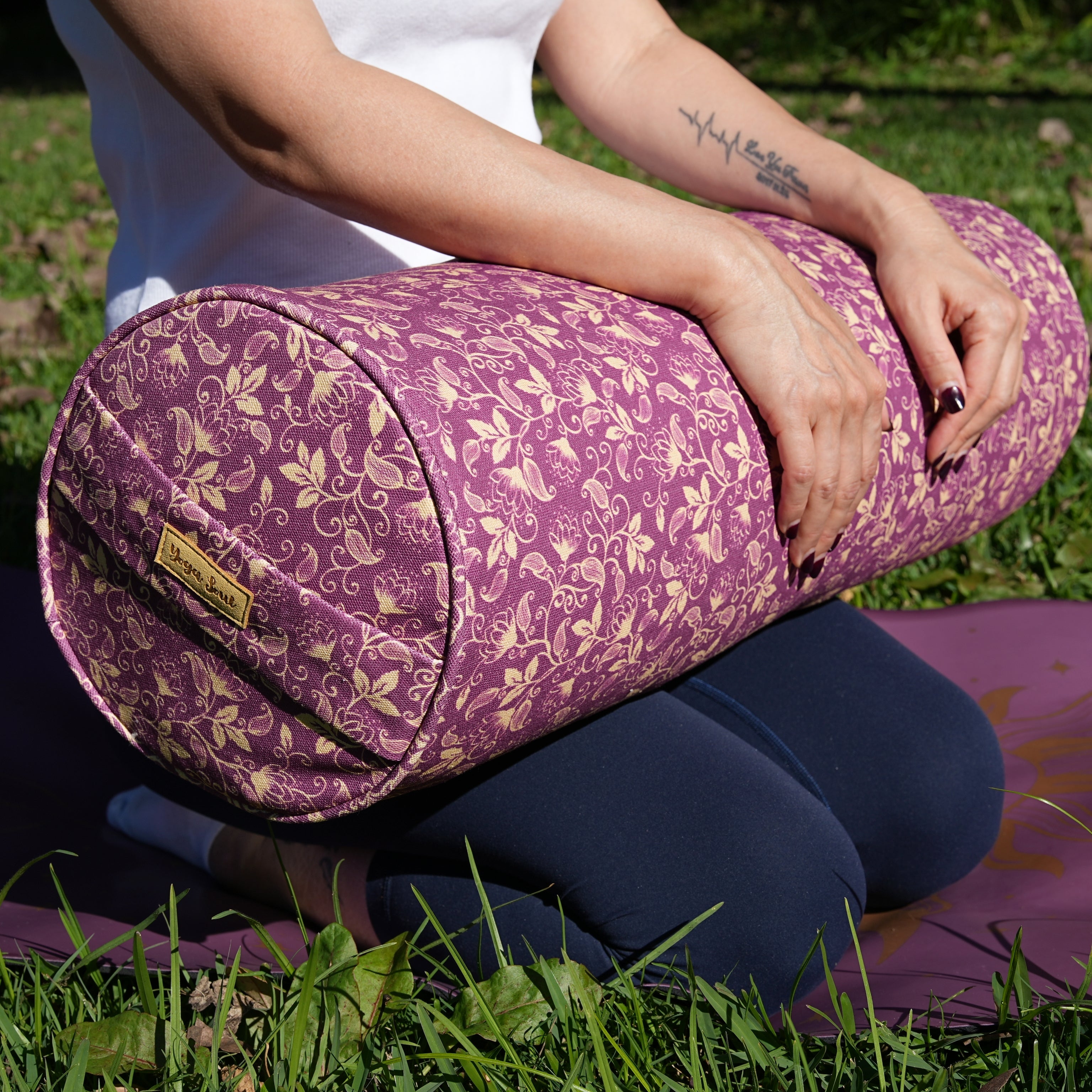 Round Yoga Bolster | Shanti Lotus| Amethyst