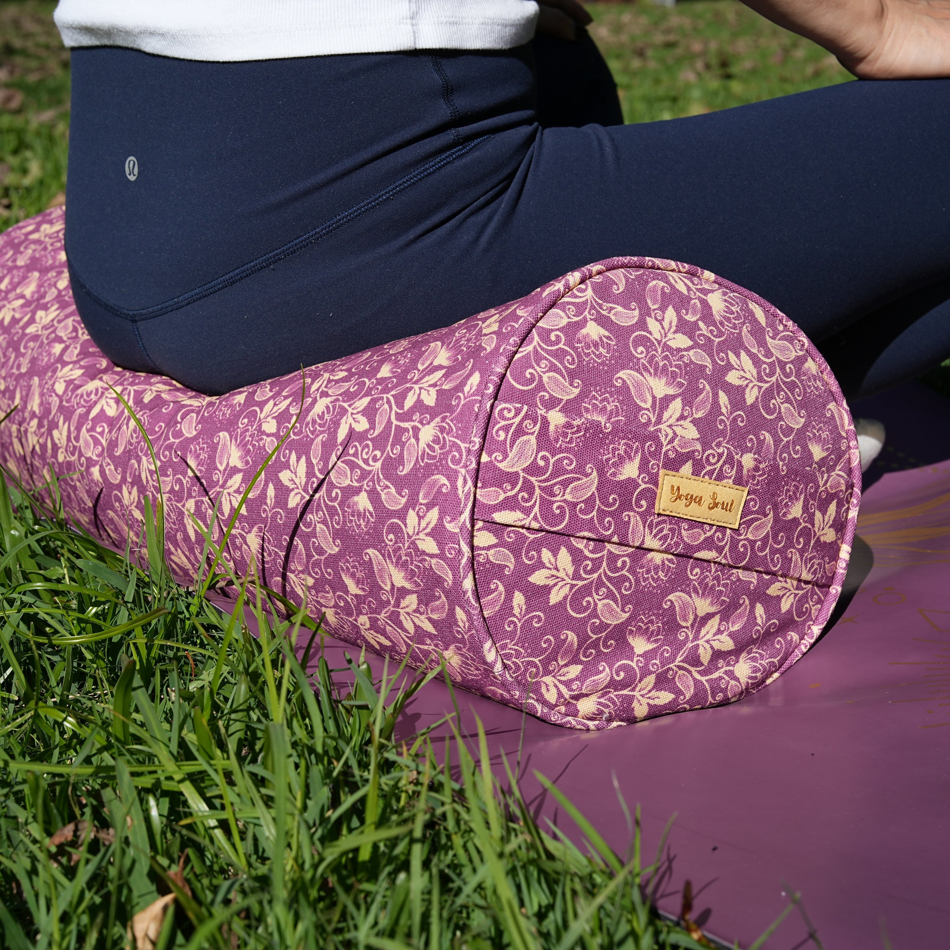 Round Yoga Bolster | Shanti Lotus| Amethyst
