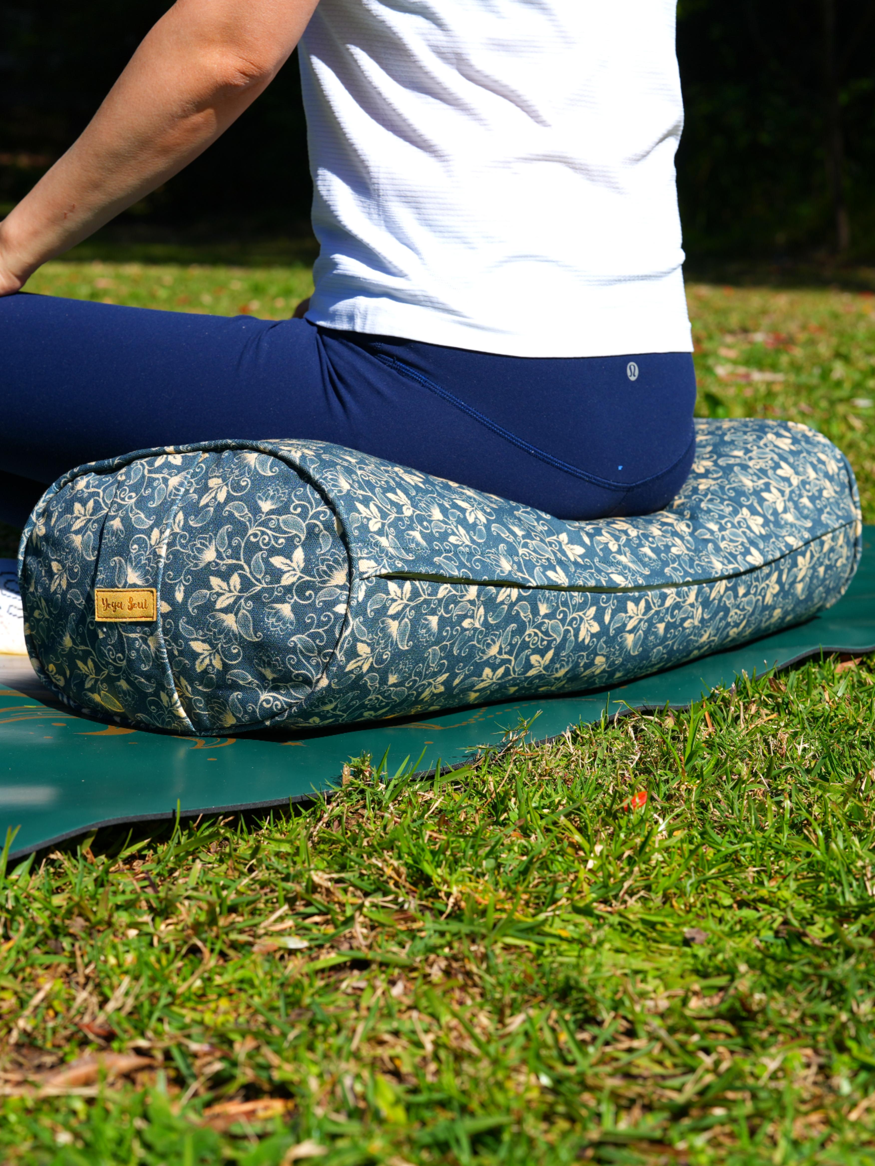 Oval Yoga Bolster | Water Lily| Deep Ocean